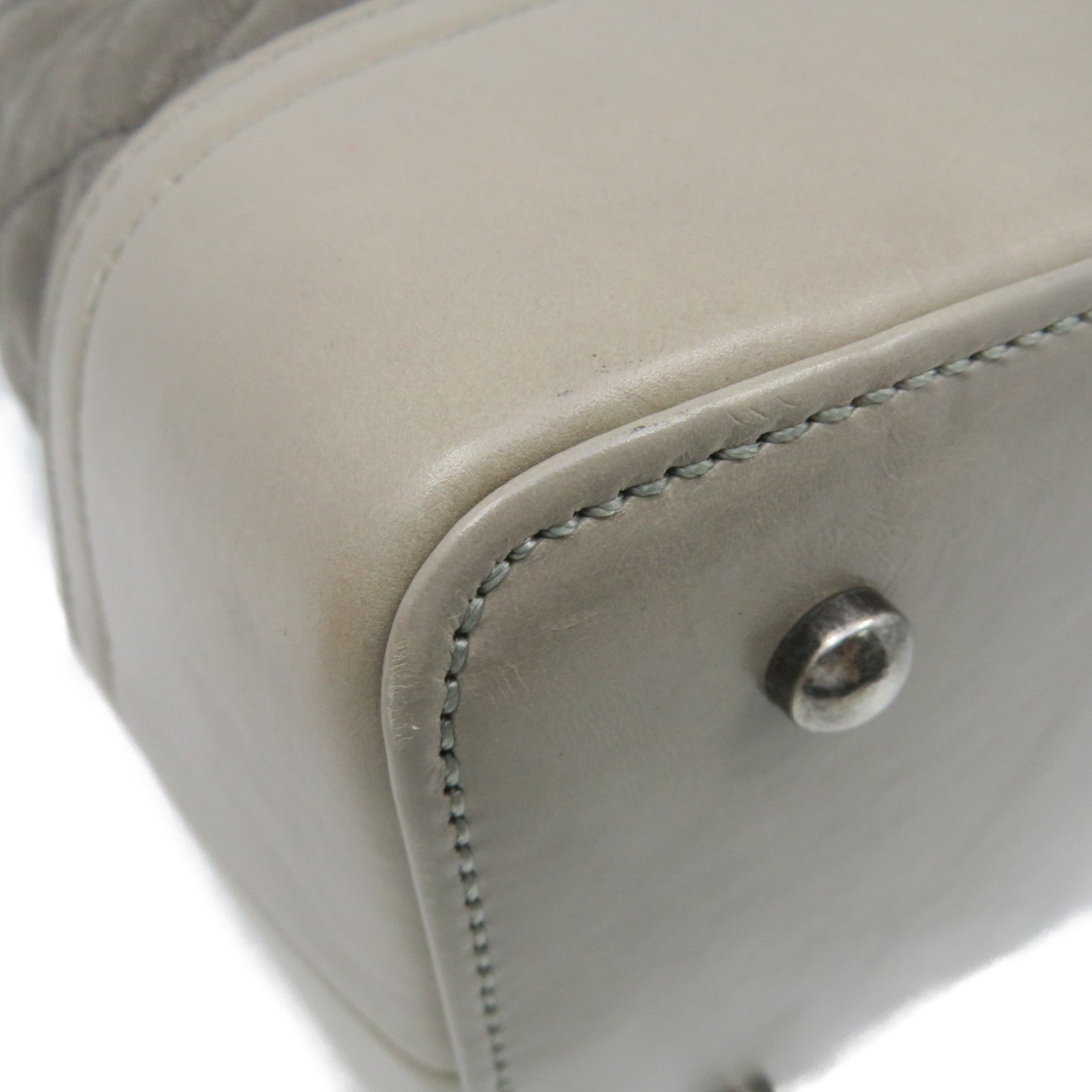 CHANEL [Sharp Reduction Offer] Lingge Cowhide Leather Chain Shoulder Silver Buckle Shoulder Bag Gray