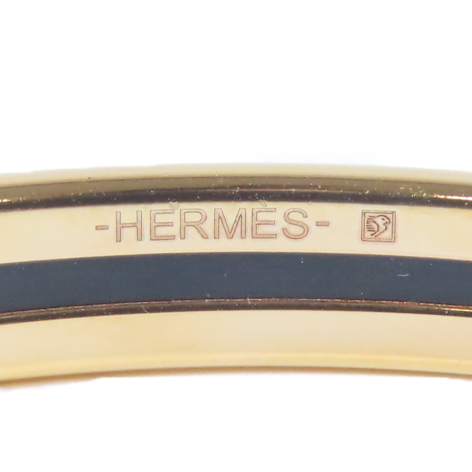 HERMES 金屬Bangle手鐲金色/黃色#18.5cm