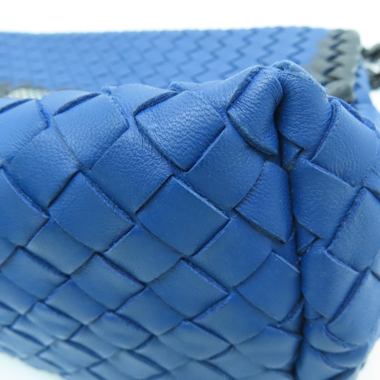 BOTTEGA VENETA 牛皮皮革Shoulder Bag链带肩背袋蓝色