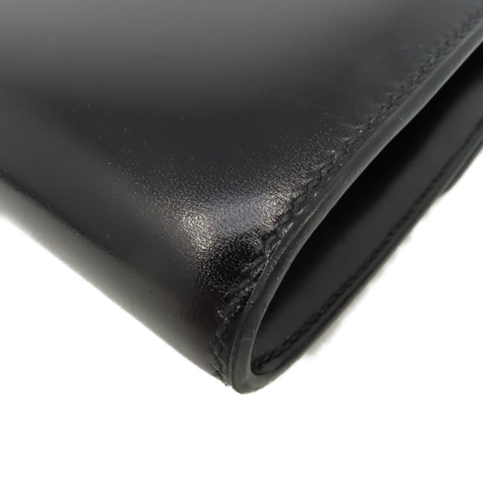 HERMES Box Calf皮革Constance To Go Clutch Shoulder Bag銀扣手拿肩背兩用袋Noir黑色