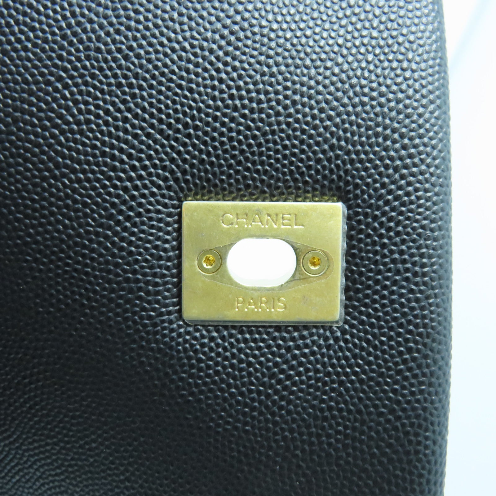 CHANEL rhombic cowhide leather CoCo Handle gold buckle shoulder bag black