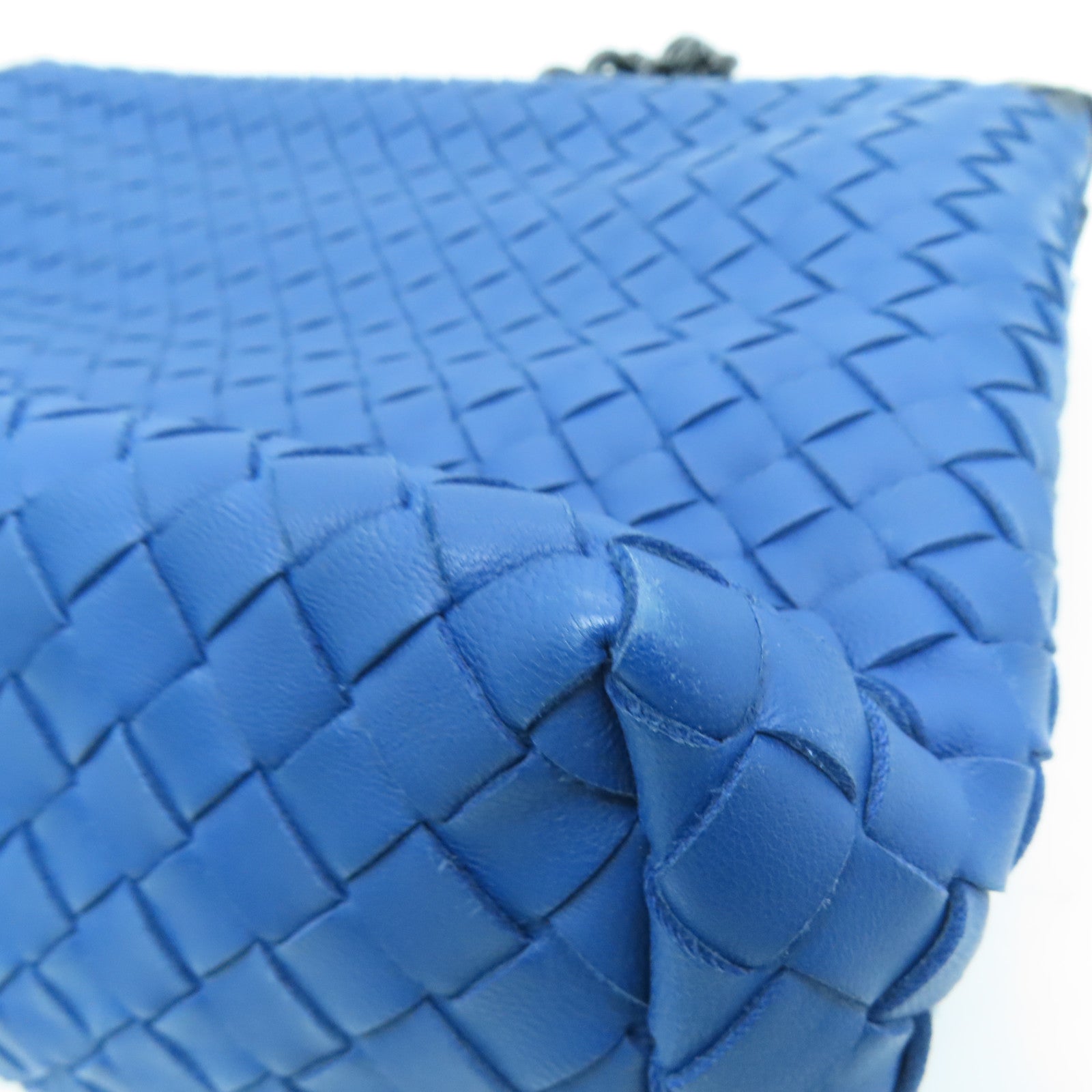 BOTTEGA VENETA 牛皮皮革Shoulder Bag链带肩背袋蓝色