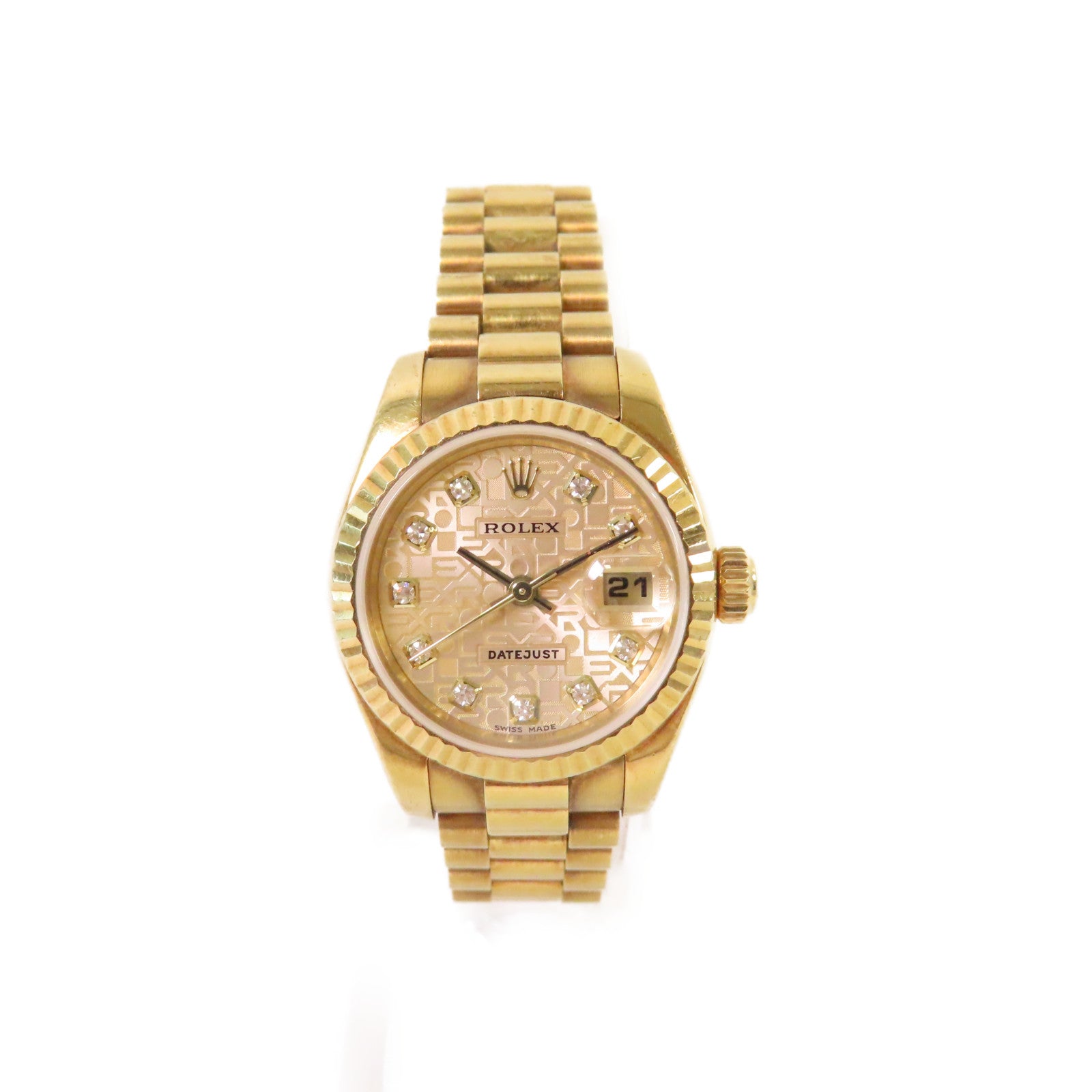 ROLEX Datejust Watch 18K黃金自動機芯手錶金色