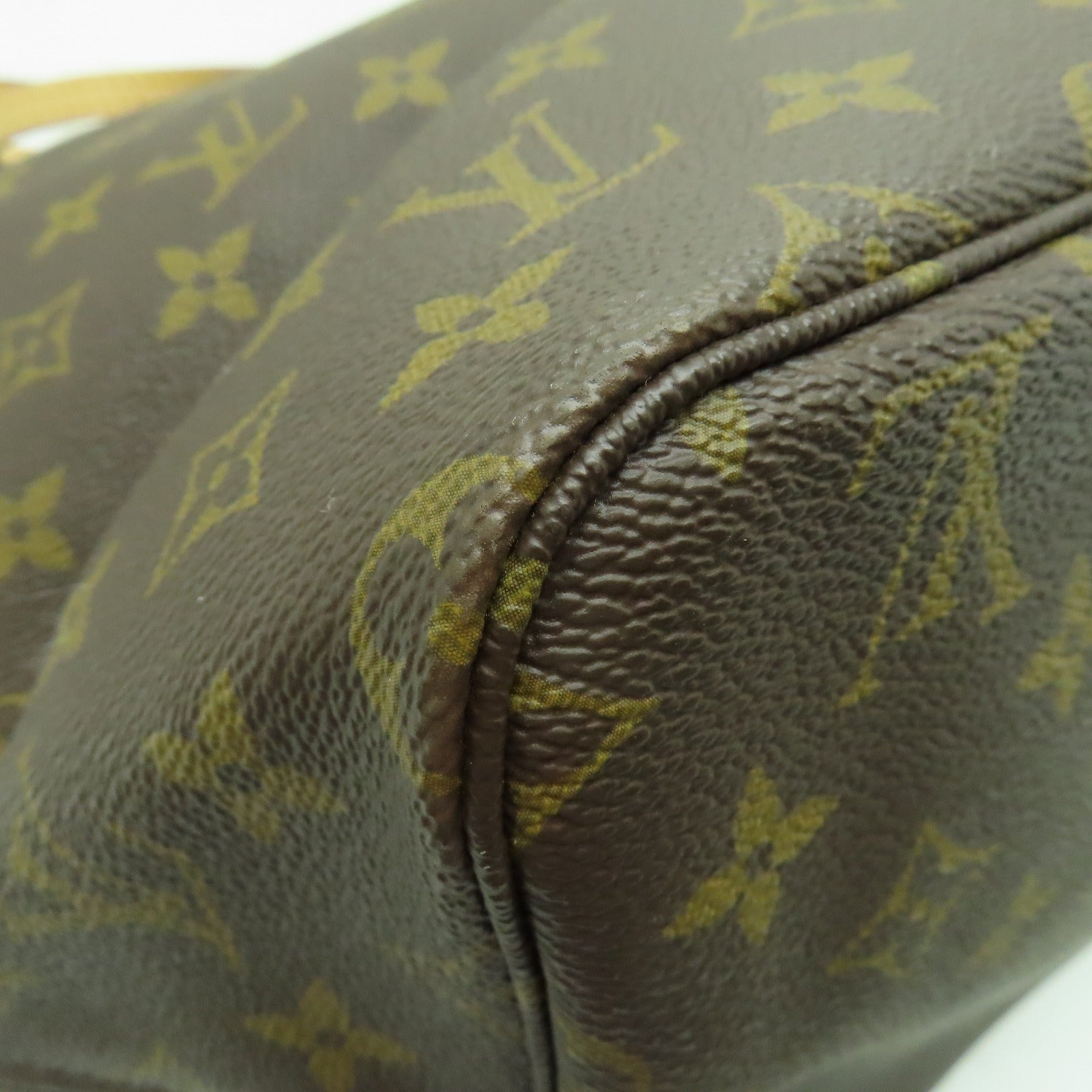 LOUIS VUITTON Monogram Neverfull GM金扣手挽袋啡色