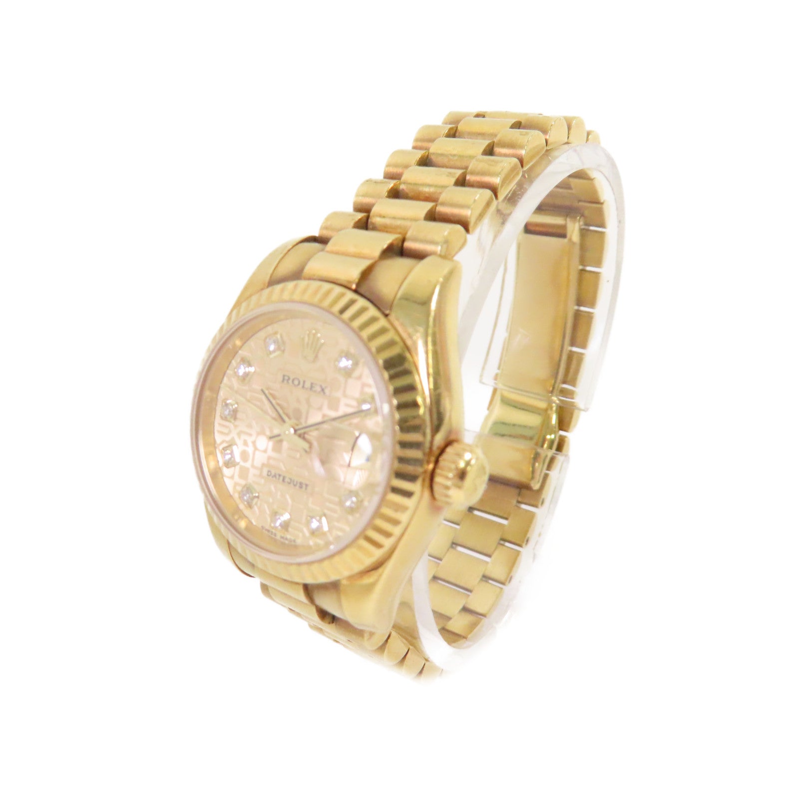 ROLEX Datejust Watch 18K黃金自動機芯手錶金色