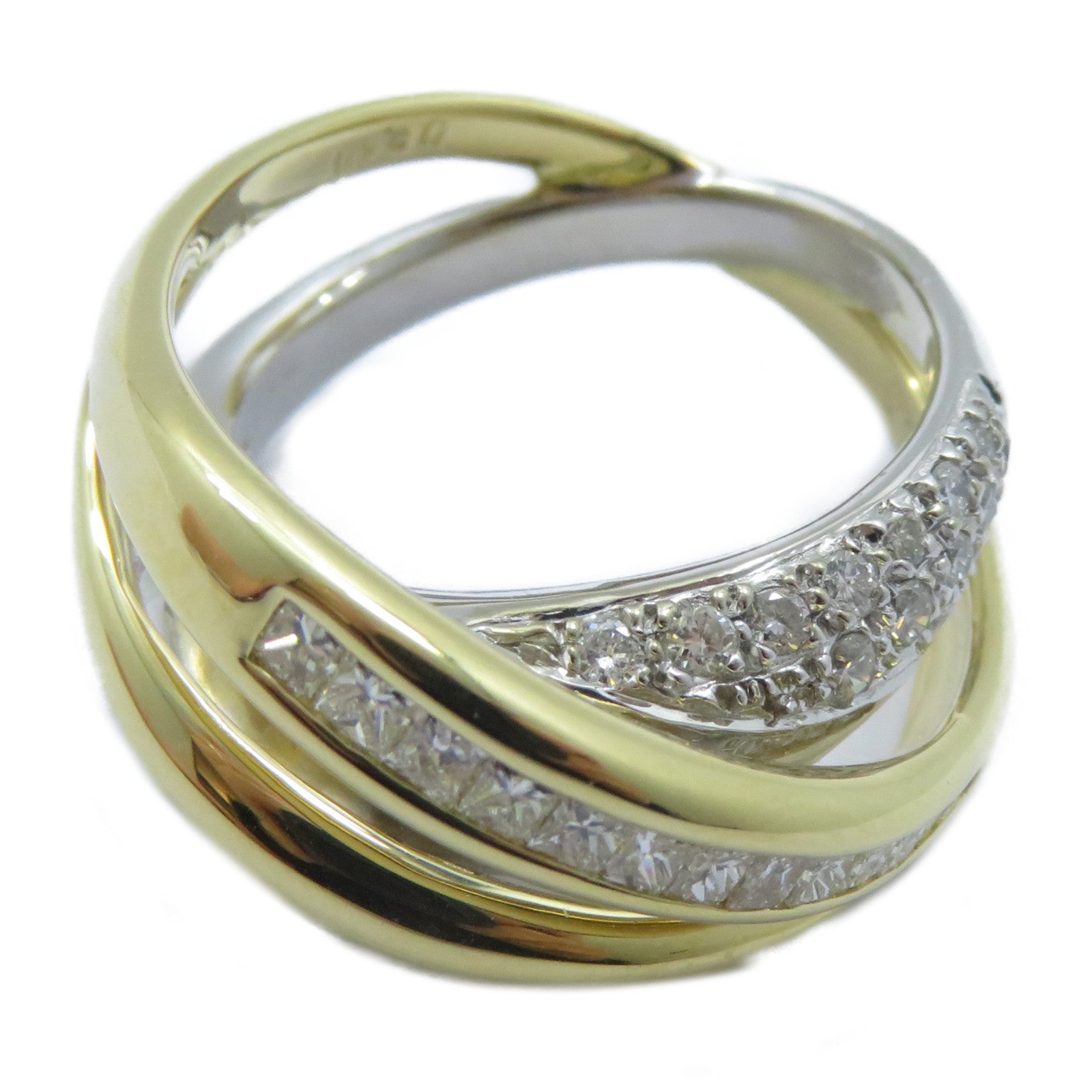 JEWELRY 18K白金/黃金Diamond Ring 0.62/0.41ct鑽石戒指US#7
