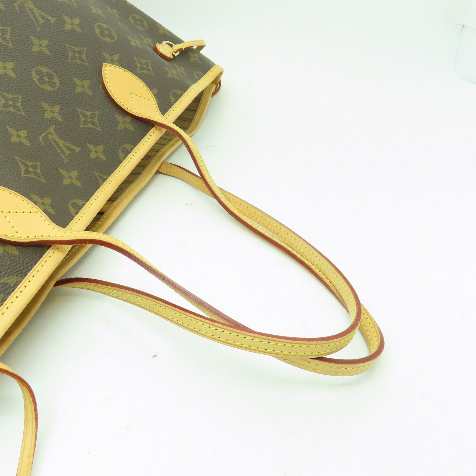LOUIS VUITTON Monogram Neverfull GM金扣手挽袋啡色
