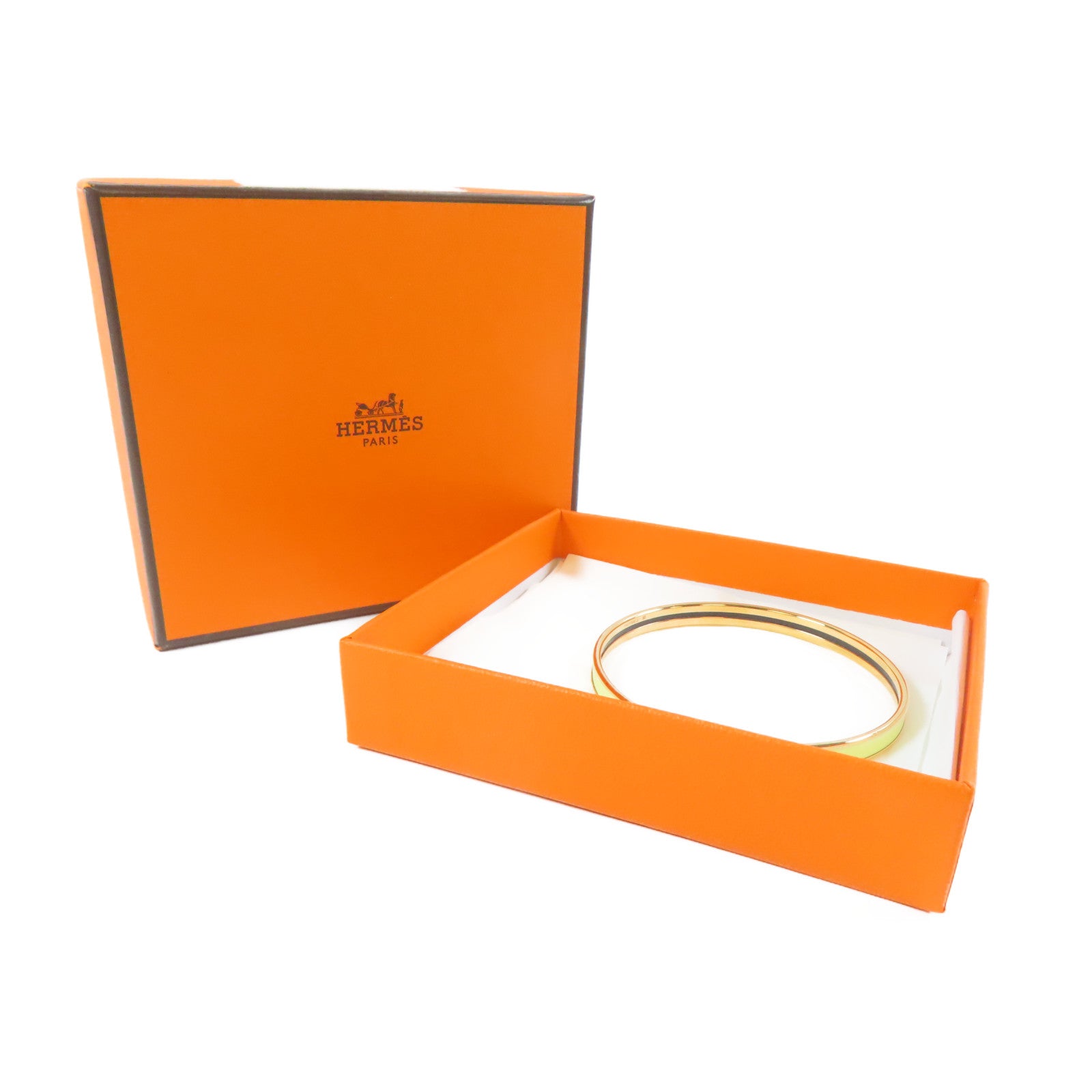 HERMES 金屬Bangle手鐲金色/黃色#18.5cm