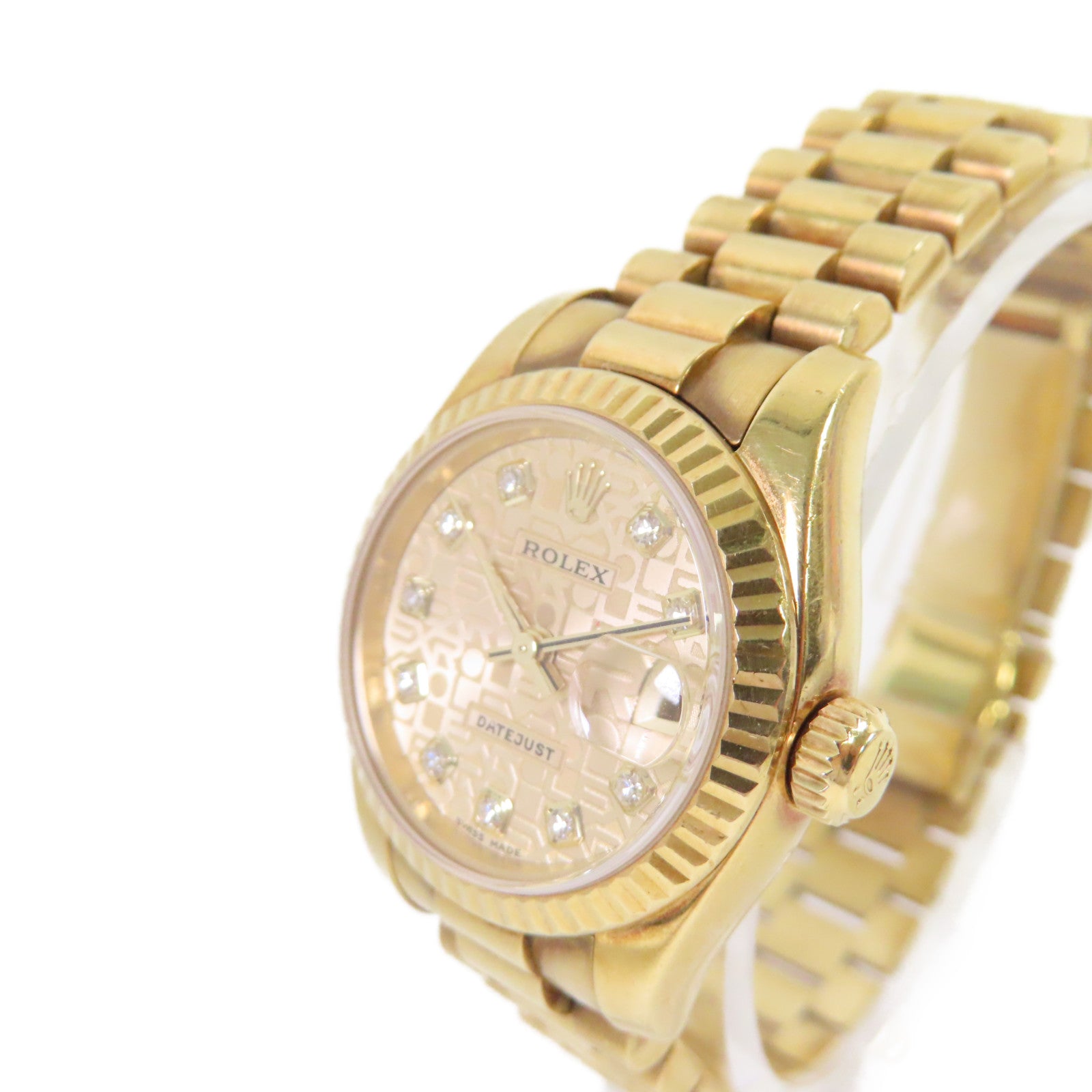 ROLEX Datejust Watch 18K黃金自動機芯手錶金色