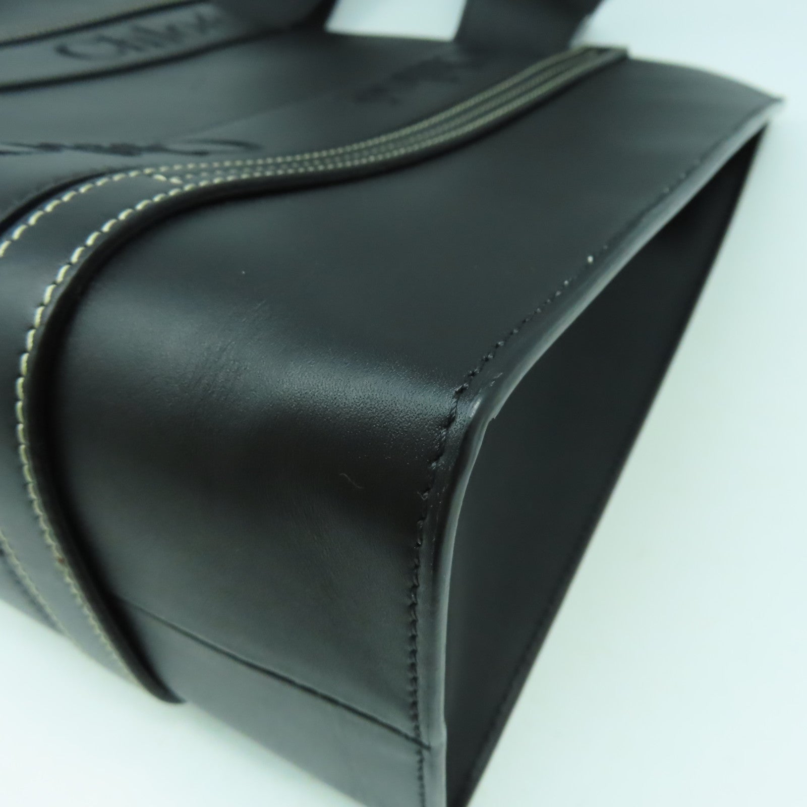 Chloe 牛皮皮革Medium Woody Tote Bag肩背袋黑色