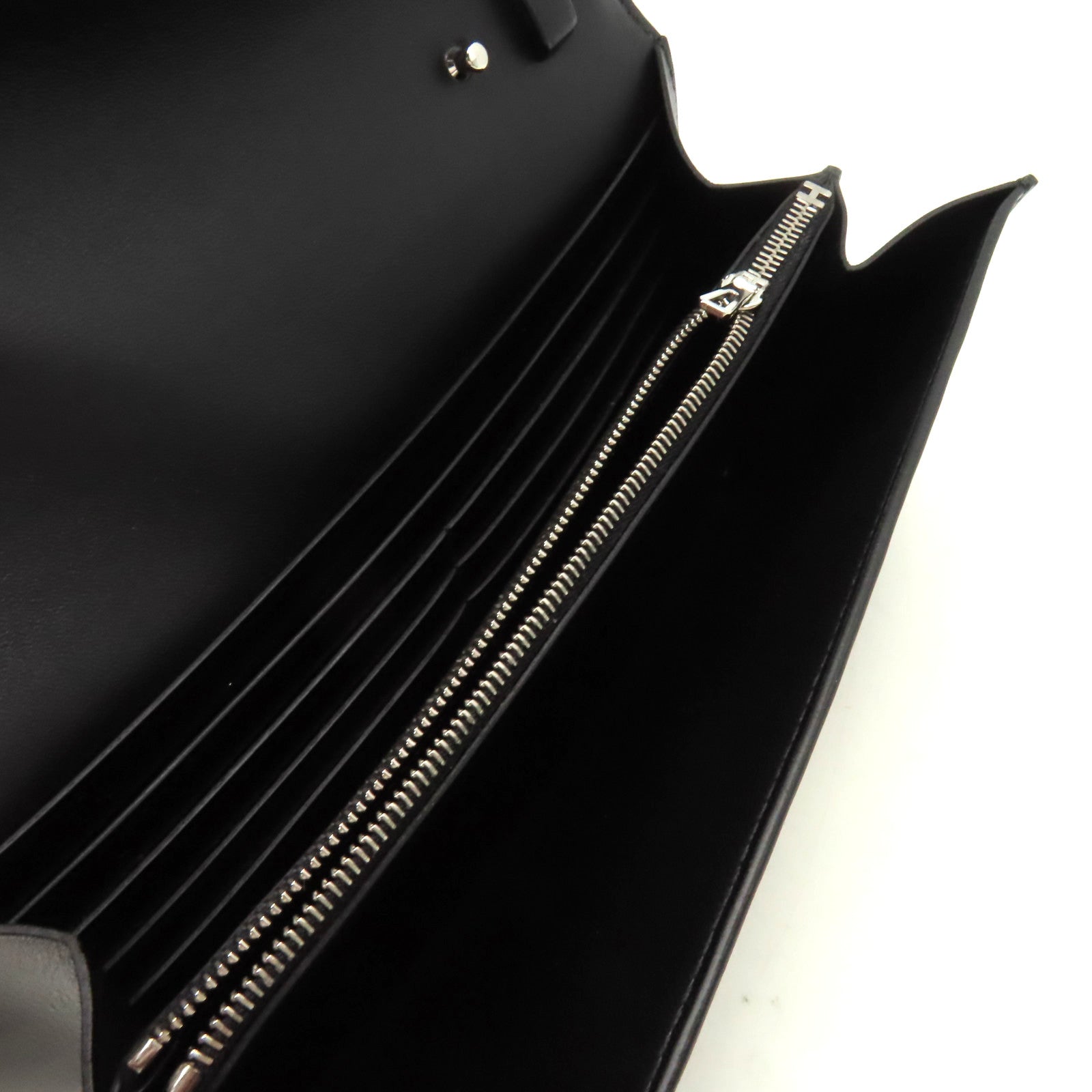 HERMES Box Calf皮革Constance To Go Clutch Shoulder Bag銀扣手拿肩背兩用袋Noir黑色