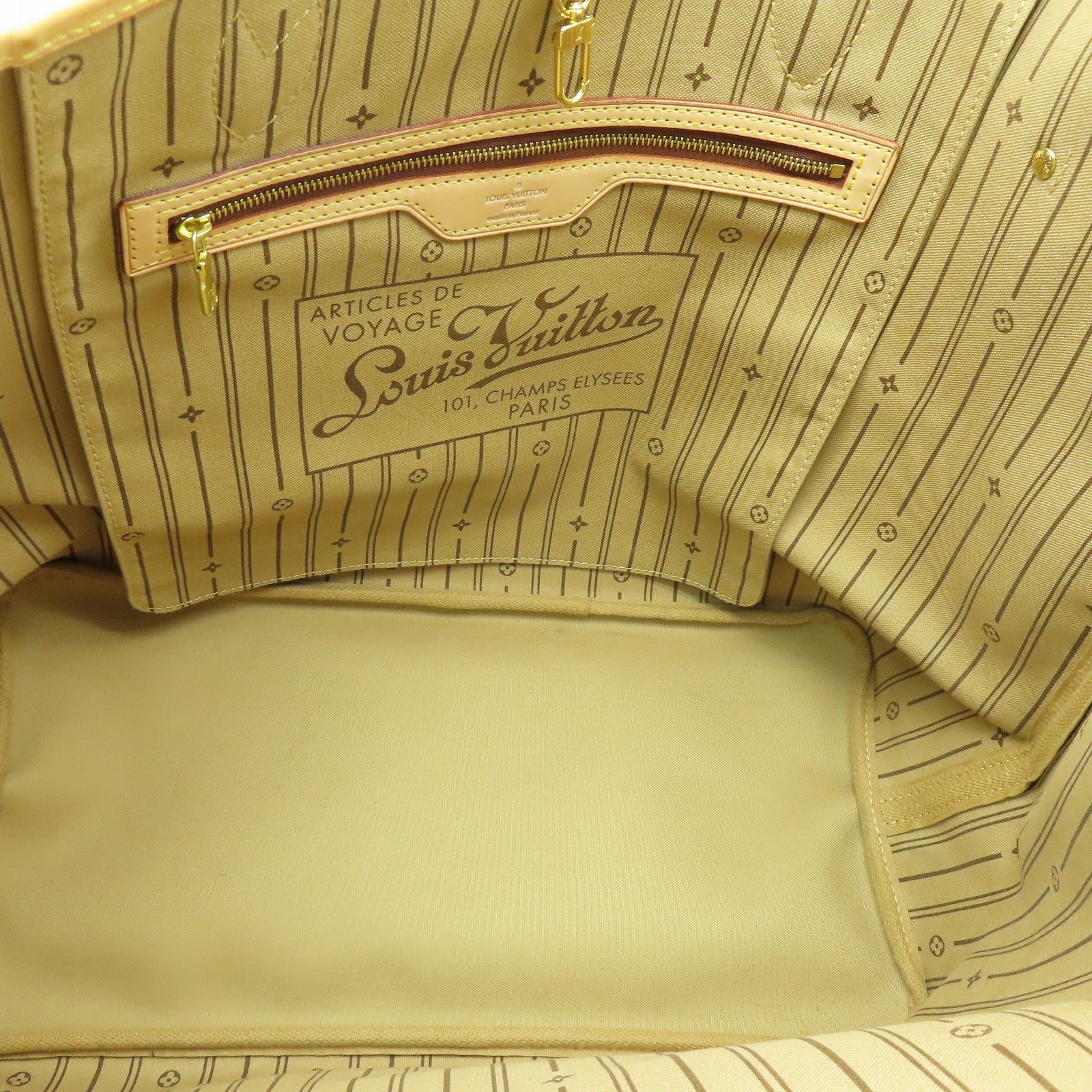 LOUIS VUITTON Monogram Neverfull GM金扣手挽袋啡色