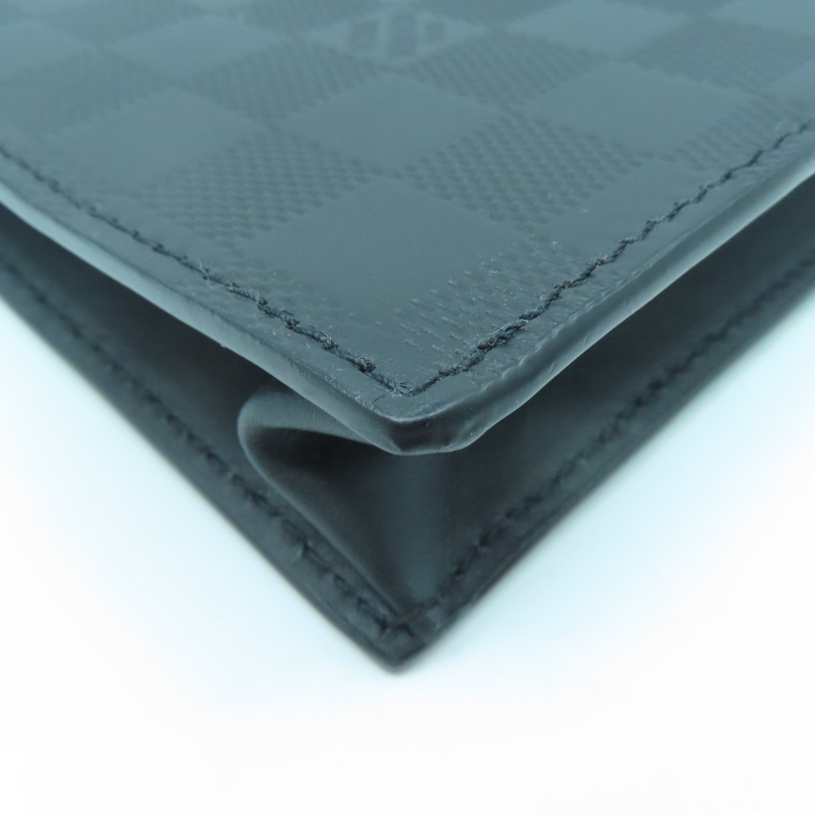 LOUIS VUITTON Onyx Damier Infini Pochette New Silver Buckle Clutch Black