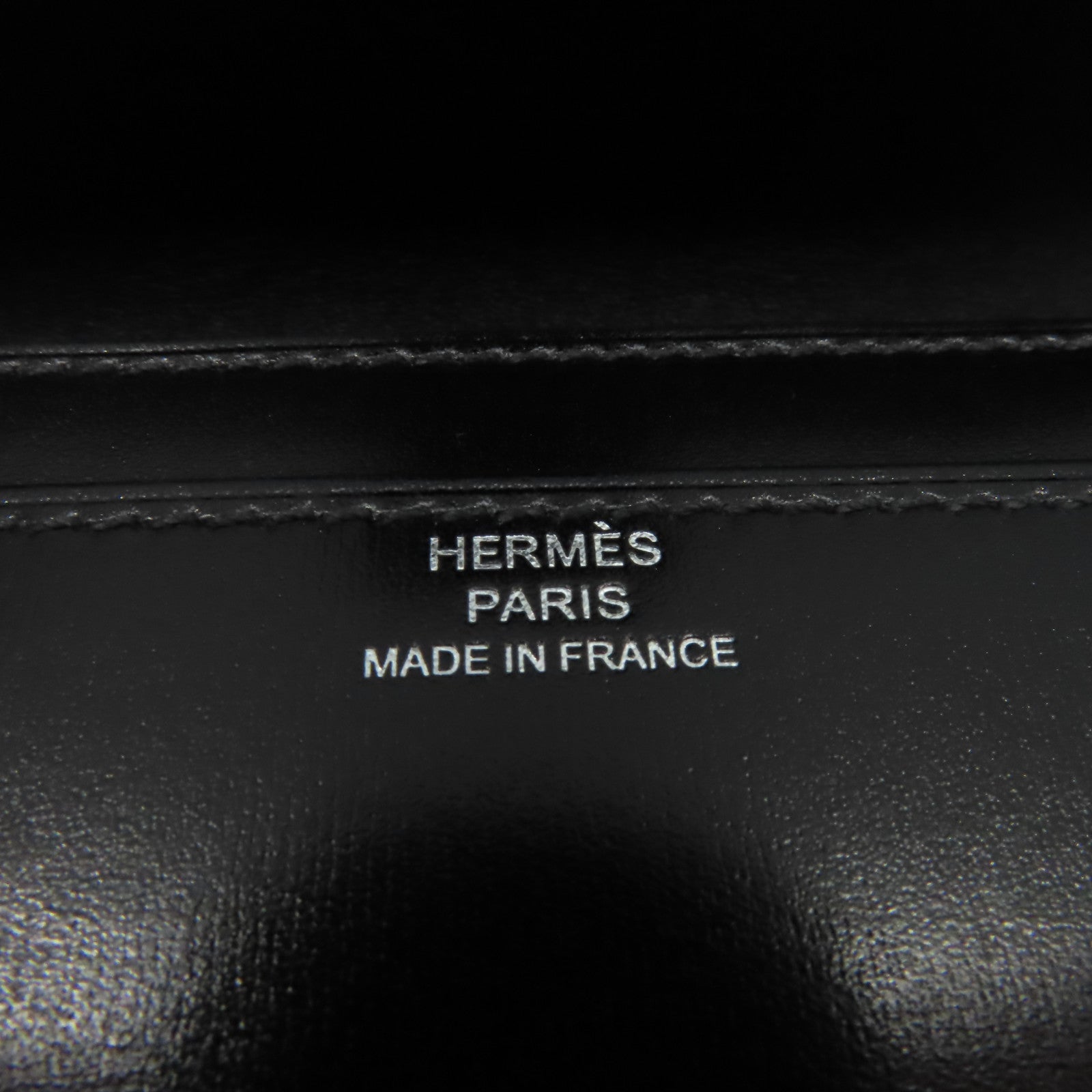 HERMES Box Calf皮革Constance To Go Clutch Shoulder Bag銀扣手拿肩背兩用袋Noir黑色