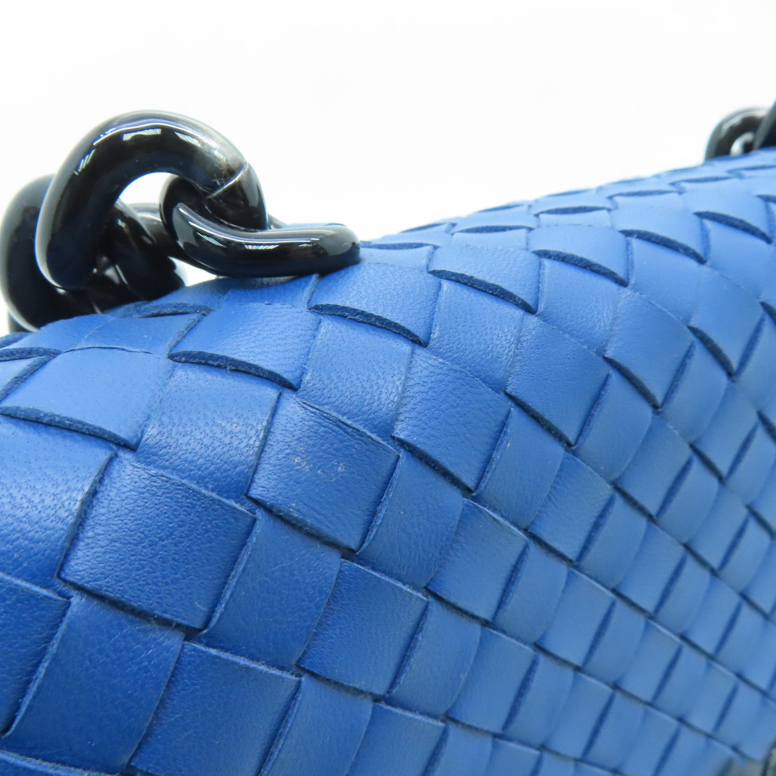 BOTTEGA VENETA 牛皮皮革Shoulder Bag链带肩背袋蓝色