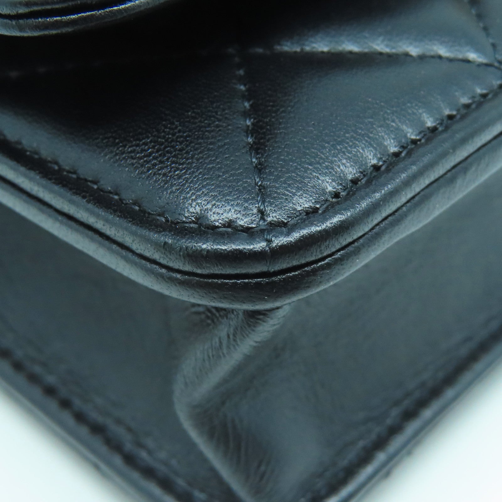 CHANEL 菱格牛皮皮革Wallet On Chain/Heart CC Lock金扣鏈帶肩背袋黑色