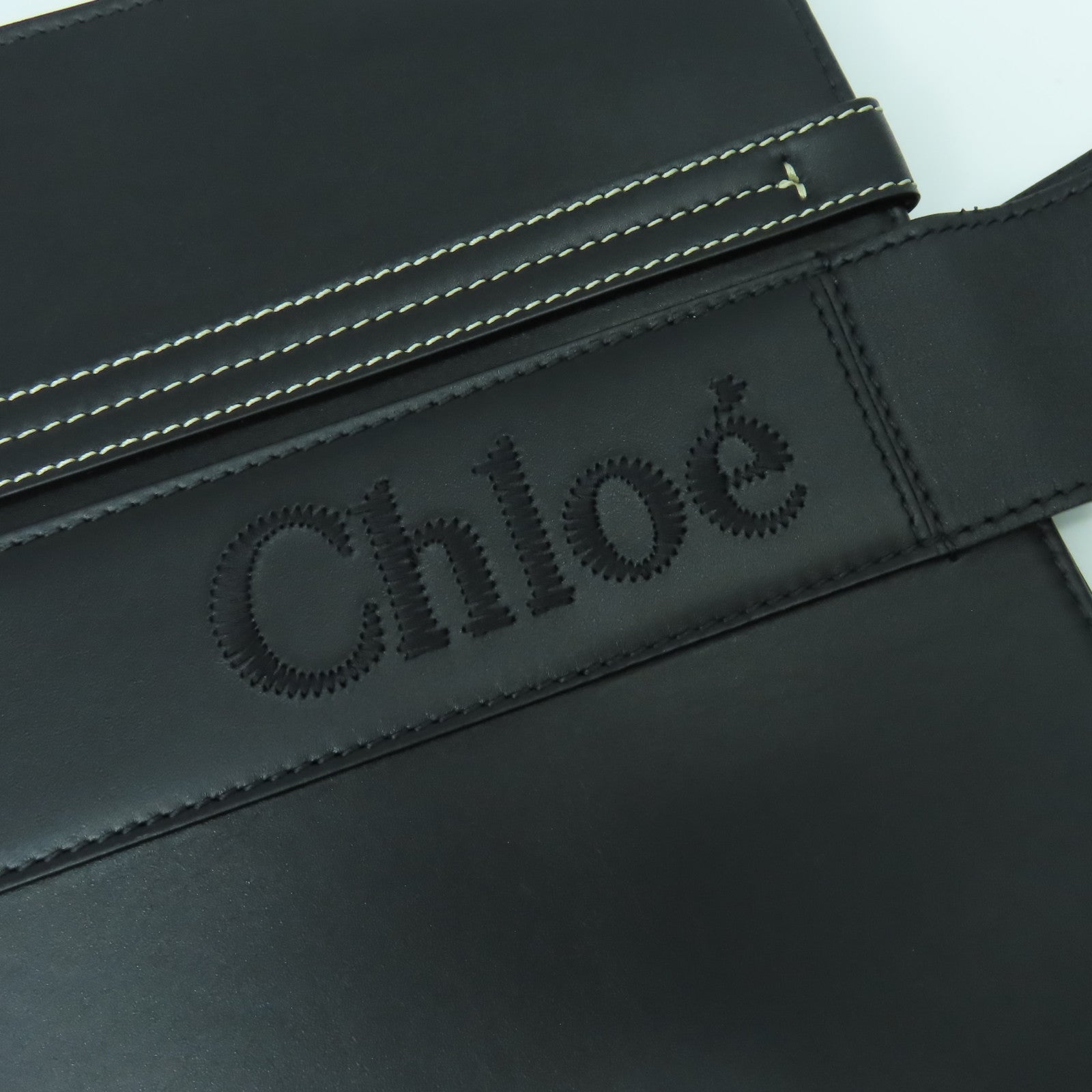 Chloe 牛皮皮革Medium Woody Tote Bag肩背袋黑色