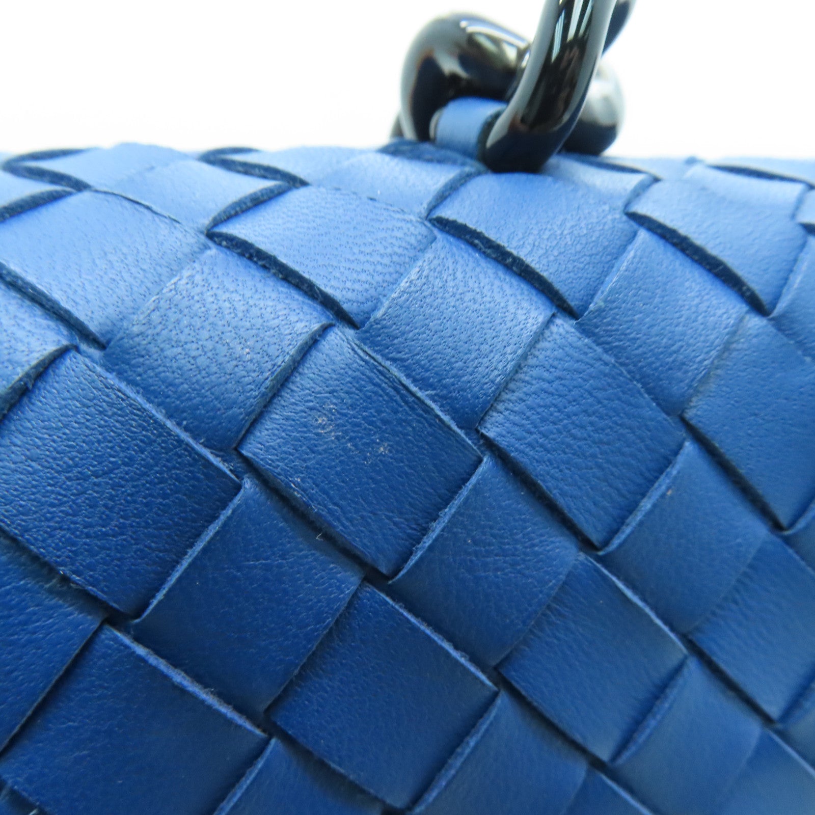 BOTTEGA VENETA 牛皮皮革Shoulder Bag链带肩背袋蓝色