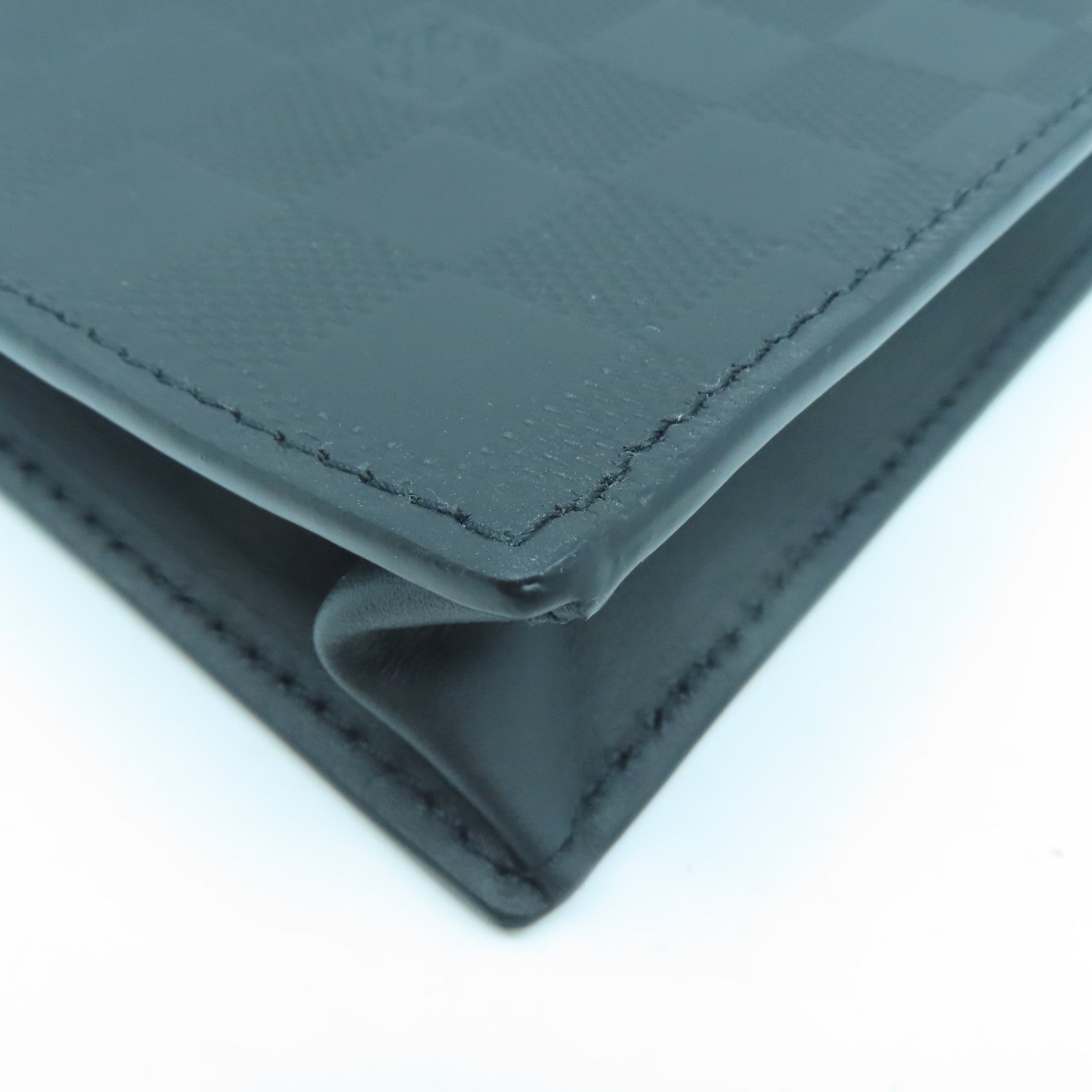 LOUIS VUITTON Onyx Damier Infini Pochette New Silver Buckle Clutch