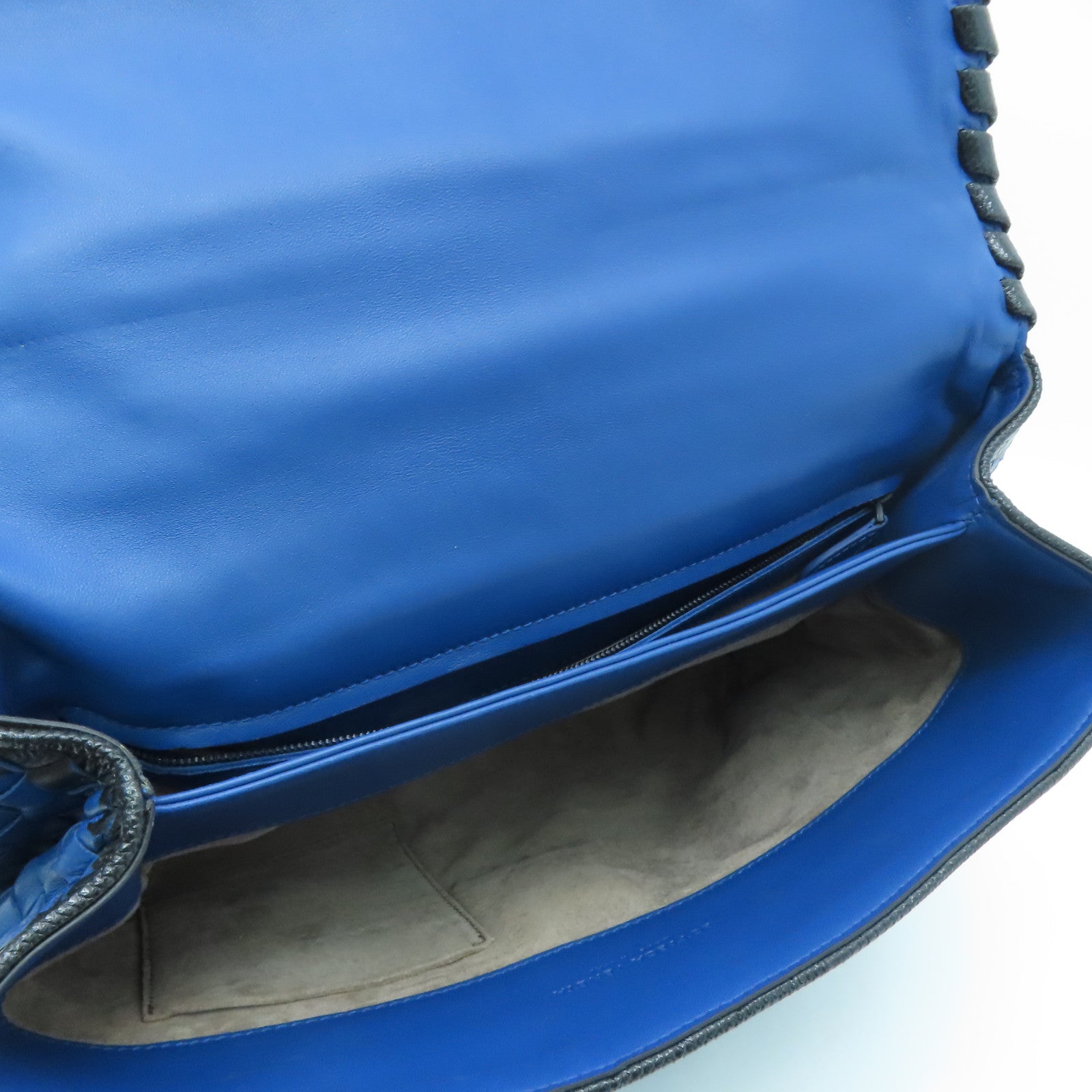 BOTTEGA VENETA 牛皮皮革Shoulder Bag链带肩背袋蓝色
