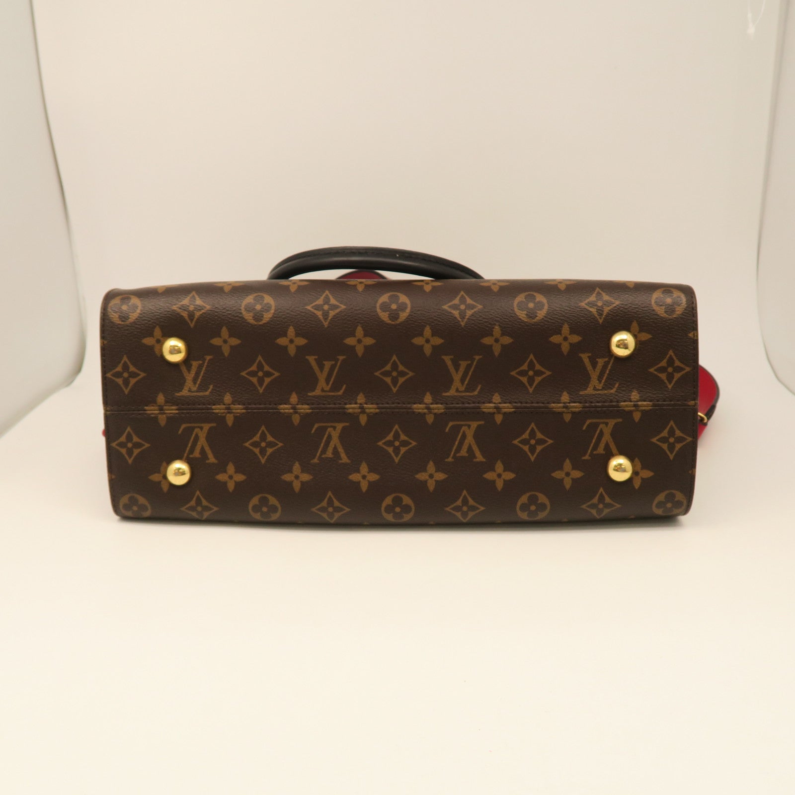 LOUIS VUITTON Monogram Tuileries 2 way Shoulder gold buckle handle shoulder bag brown