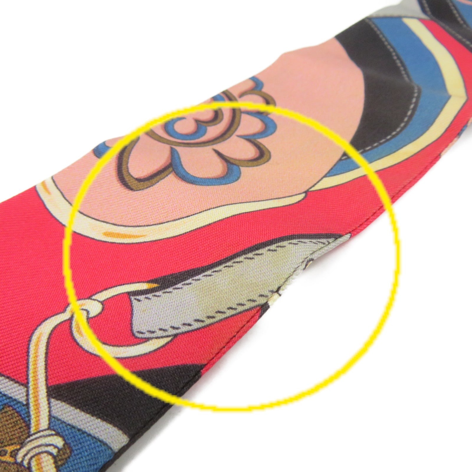 HERMES 絲質Twilly Scarf絲巾軍綠色/紅色/彩色