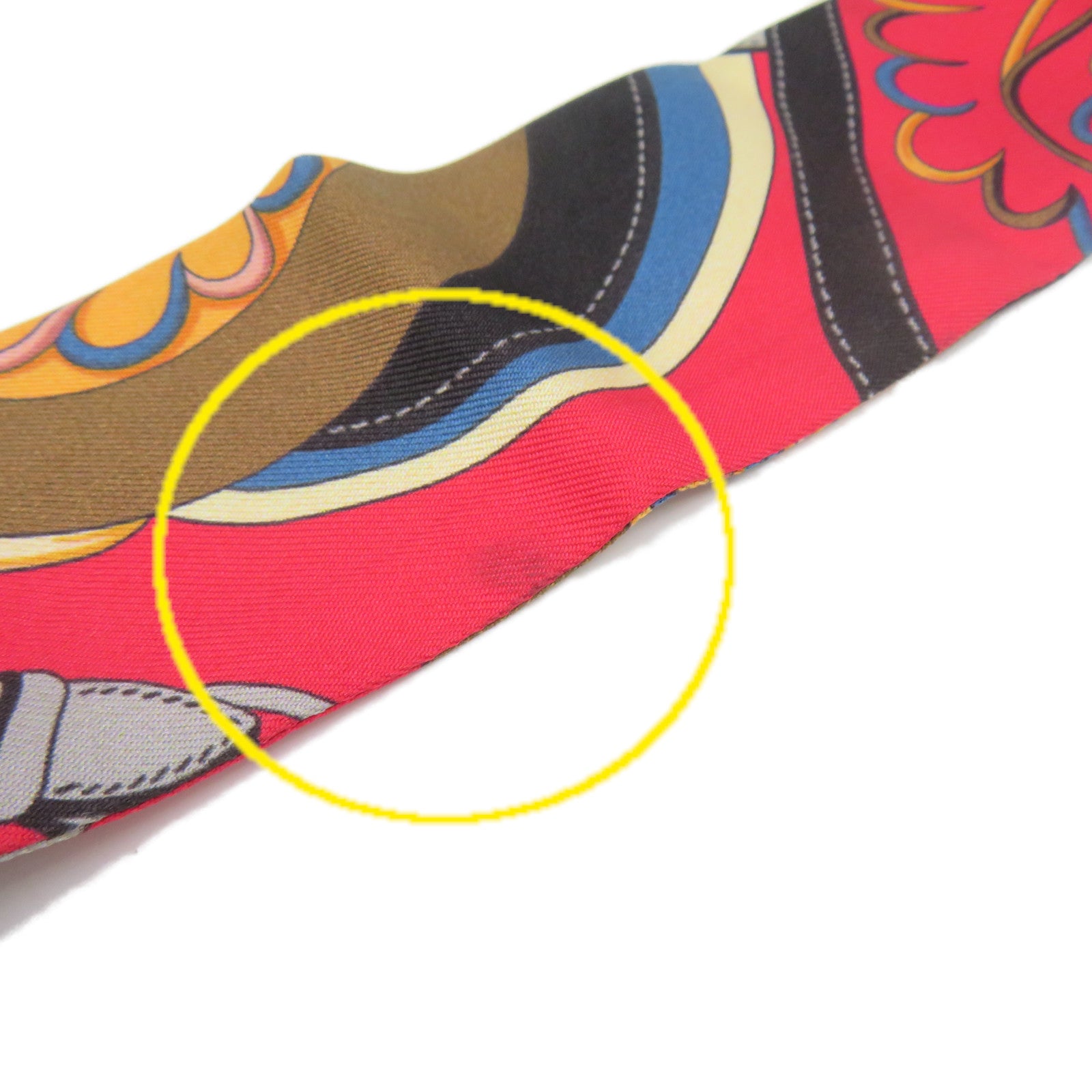 HERMES 絲質Twilly Scarf絲巾軍綠色/紅色/彩色