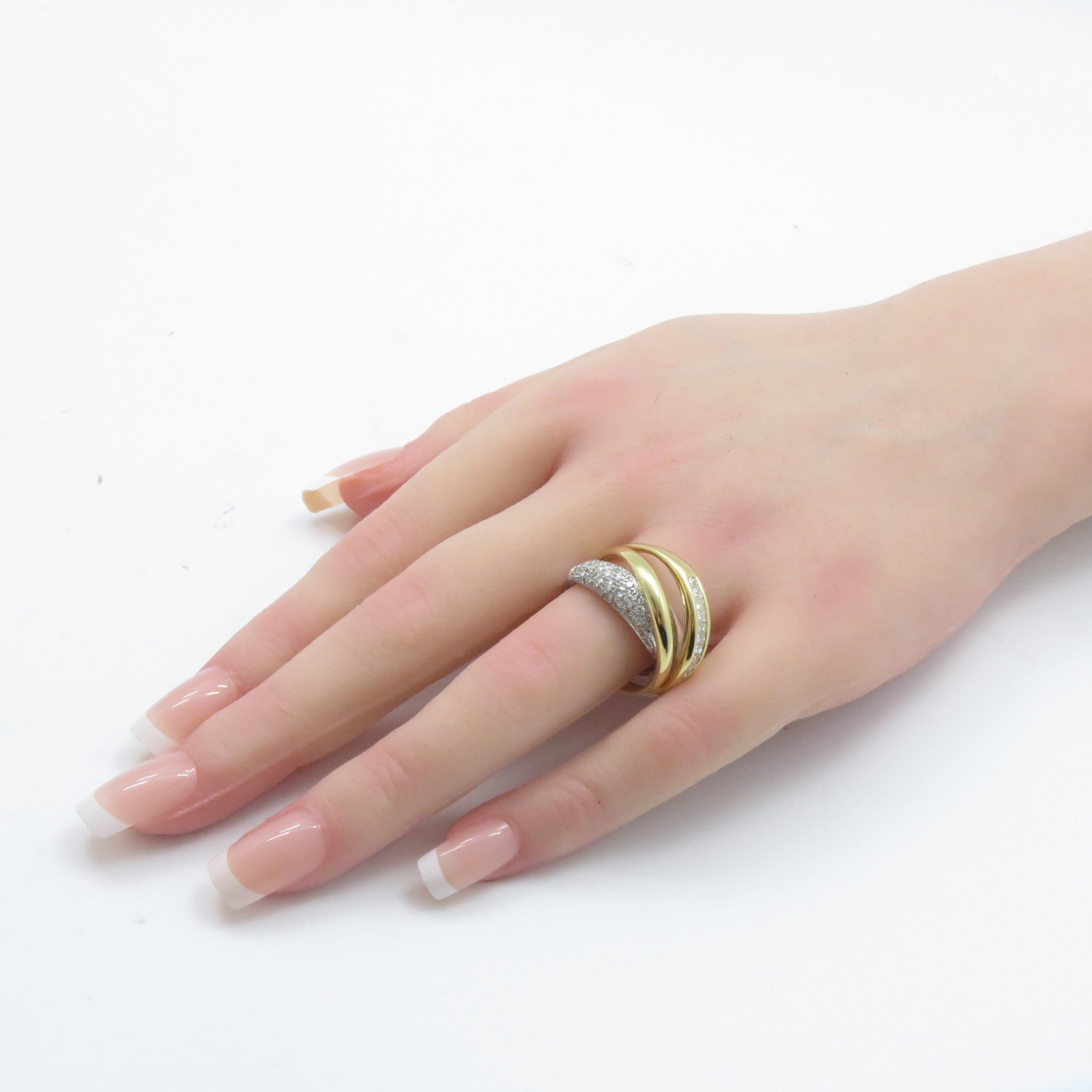 JEWELRY 18K白金/黃金Diamond Ring 0.62/0.41ct鑽石戒指US#7