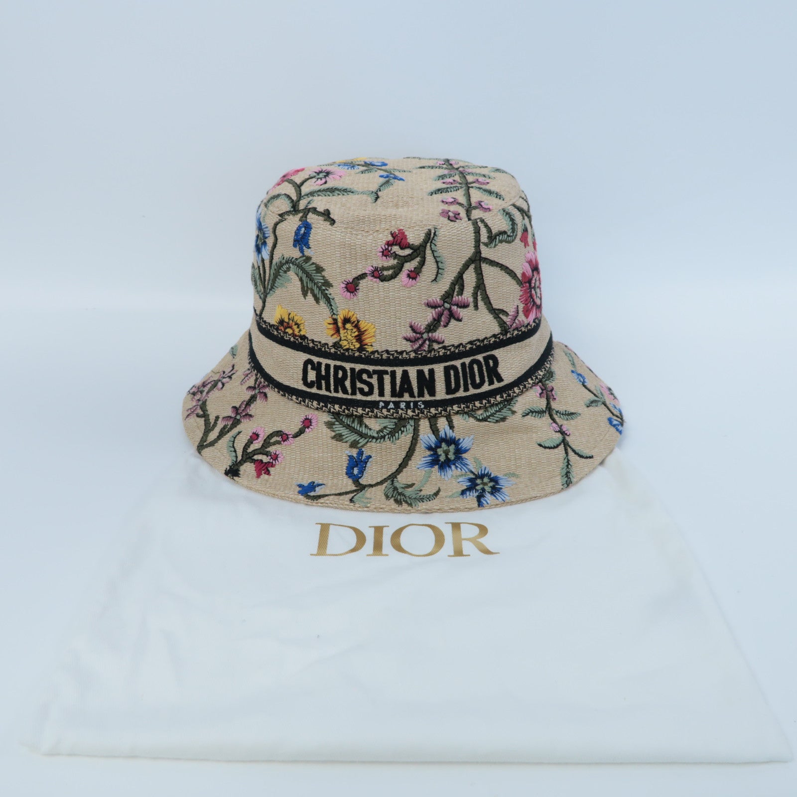 Dior 帆布D-Bobby Dior Petites Fleurs Small Brim Bucket Hat帽子米色