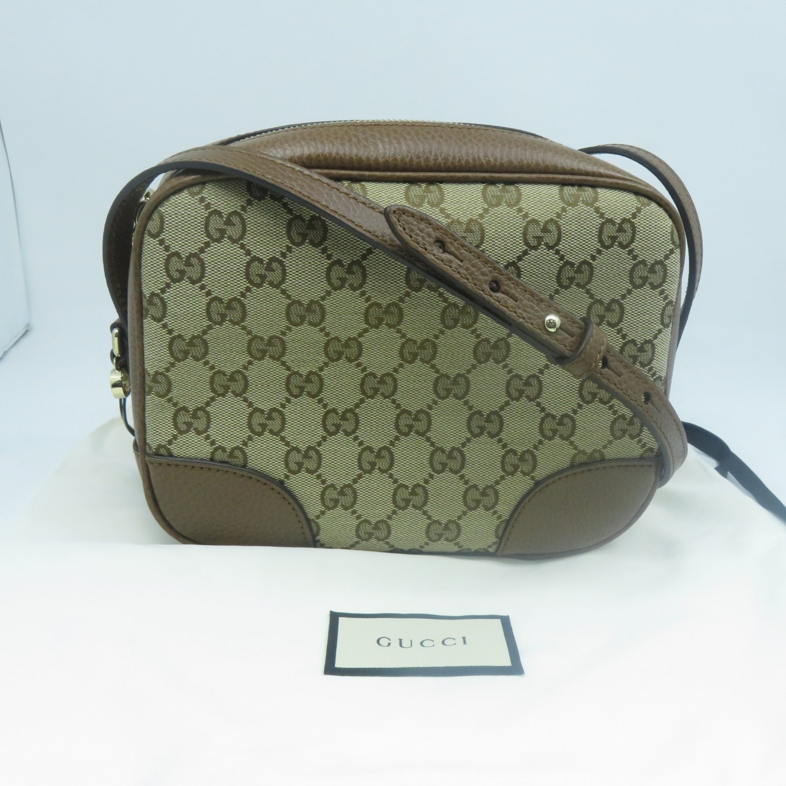 GUCCI 帆布Shoulder Bag金扣肩背袋啡色