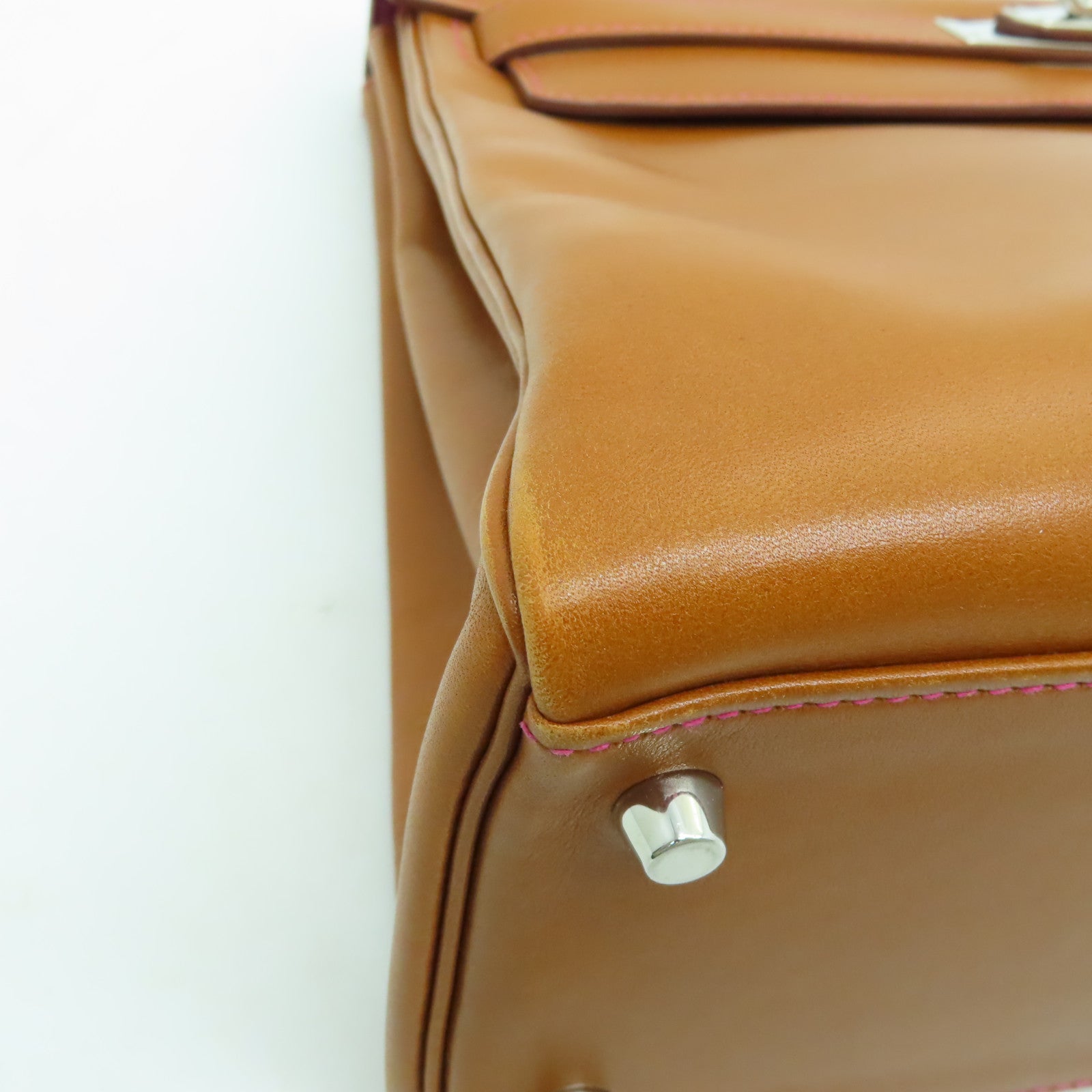 HERMES Tadelakt皮革Kelly 32銀扣手挽肩背兩用袋啡色