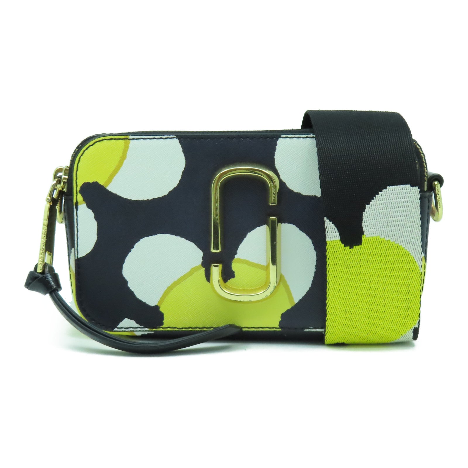 MARC JACOBS 【激減優惠】塗層帆布Camera Bag金扣肩背袋黑色/白色/黃色