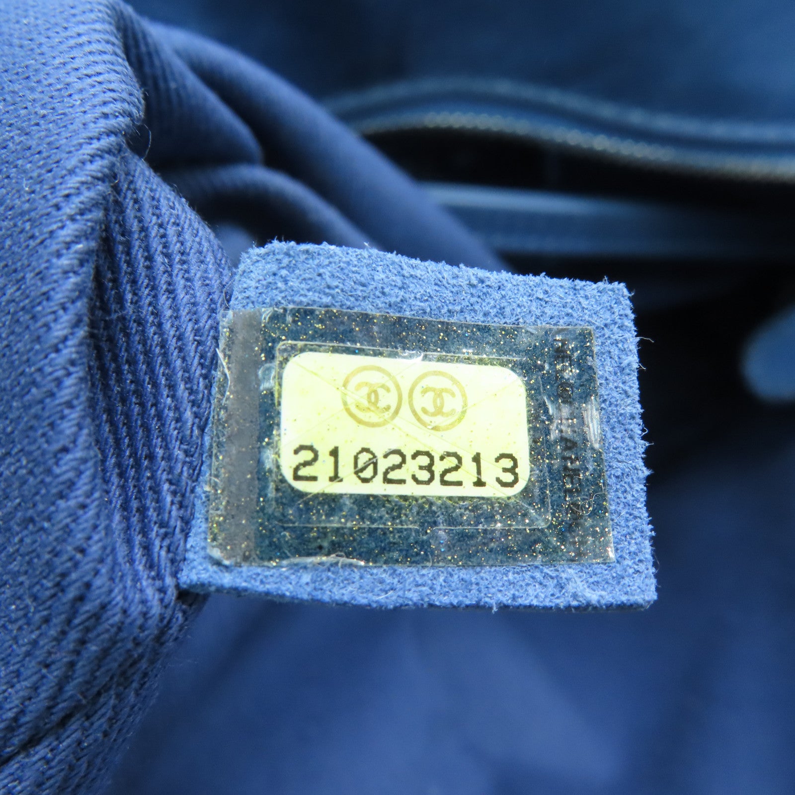 CHANEL 【激減優惠】菱格牛皮皮革Chain Shoulder銀扣肩背袋藍色