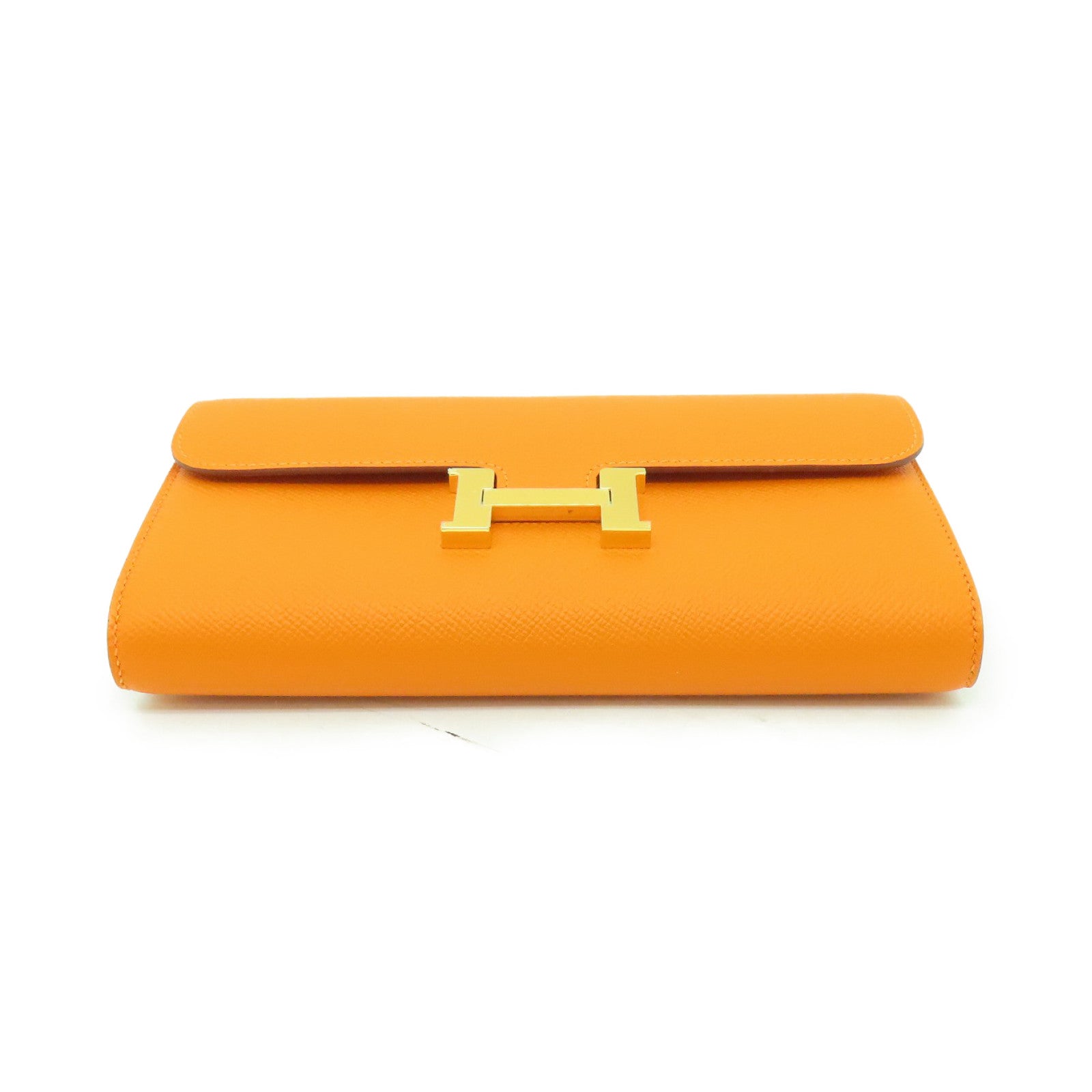 HERMES Epsom皮革Constance To Go金扣肩背袋橙色