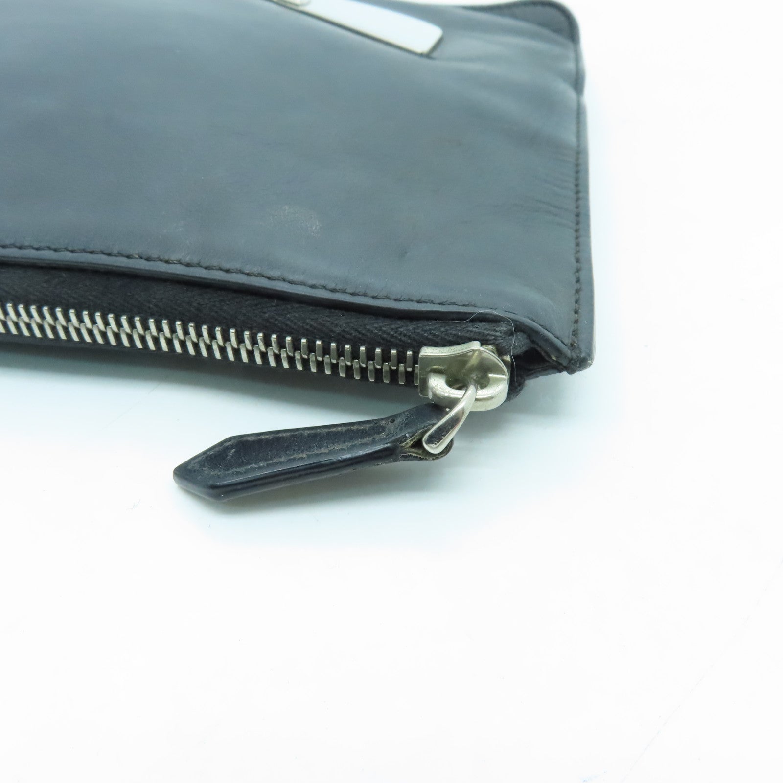 FENDI 牛皮皮革Clutch Bag銀扣手拿包黑色