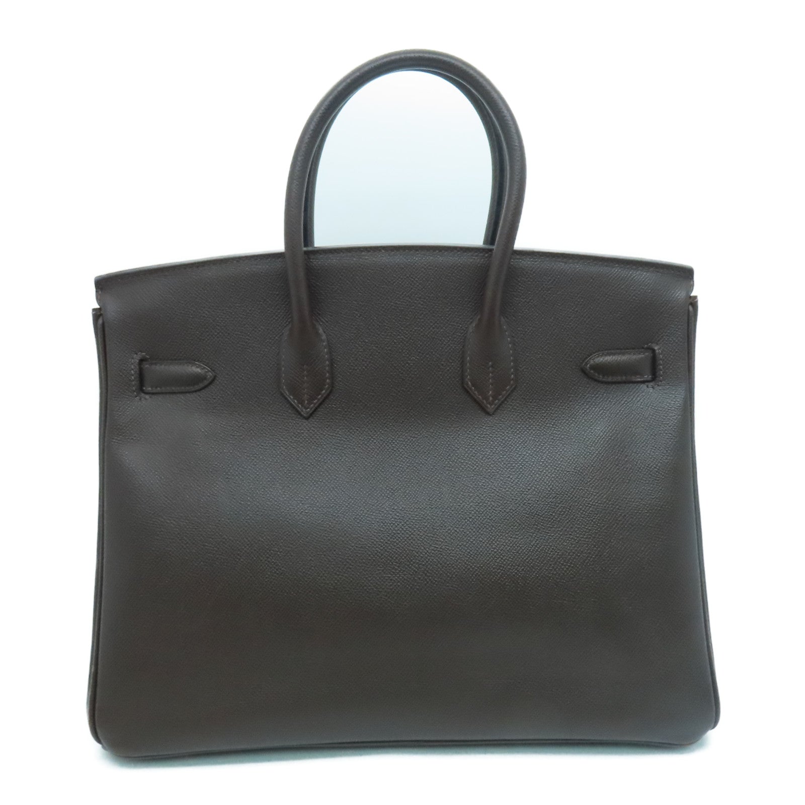 HERMES Epsom皮革Birkin 35银扣手挽袋Chocolat 啡色