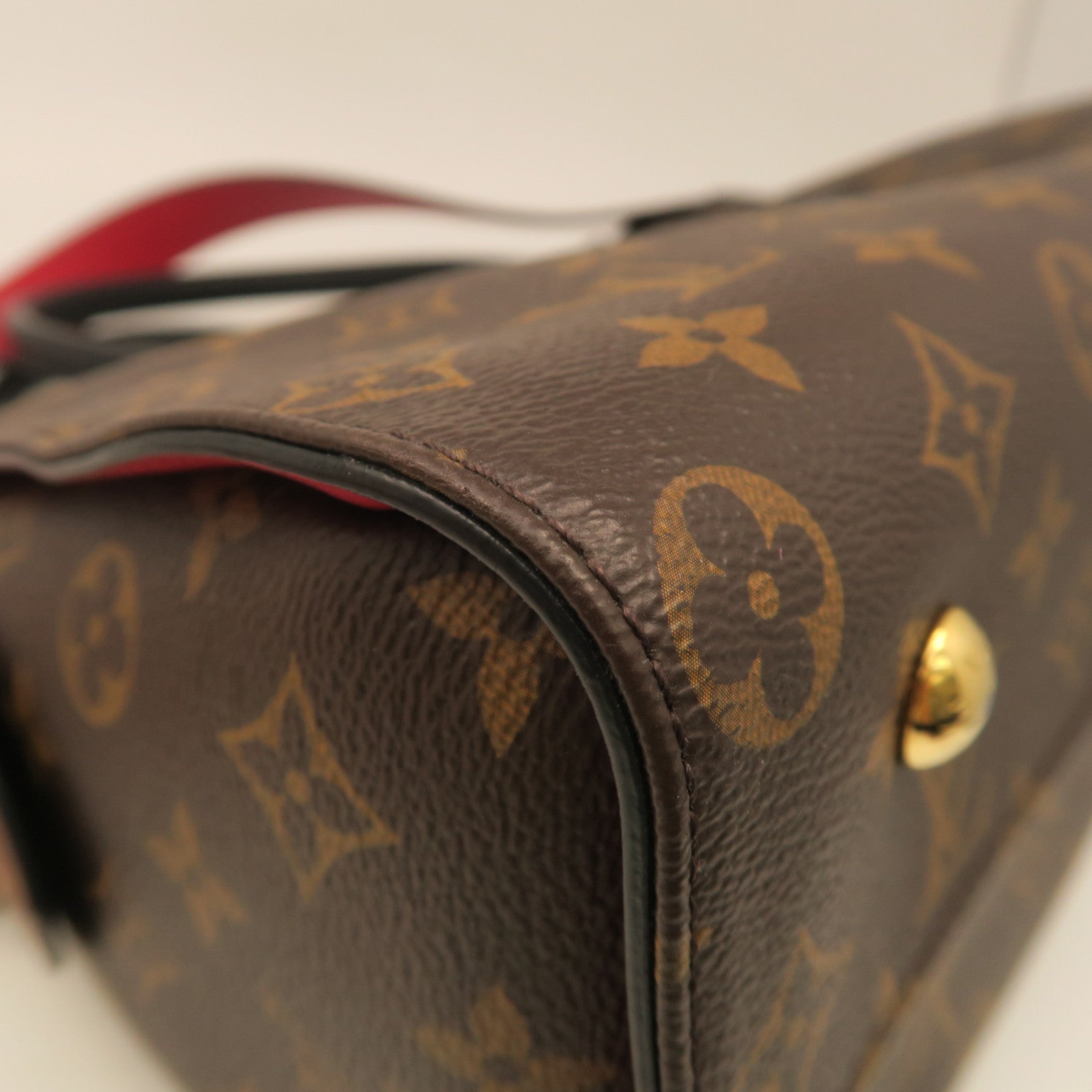 LOUIS VUITTON Monogram Tuileries 2 way Shoulder gold buckle handle shoulder bag brown