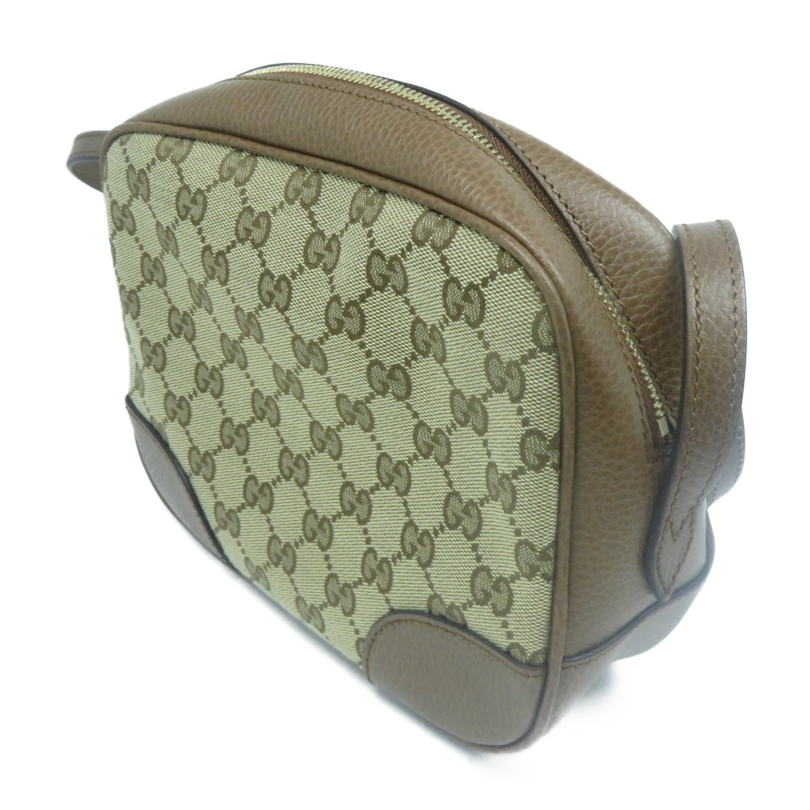 GUCCI 帆布Shoulder Bag金扣肩背袋啡色