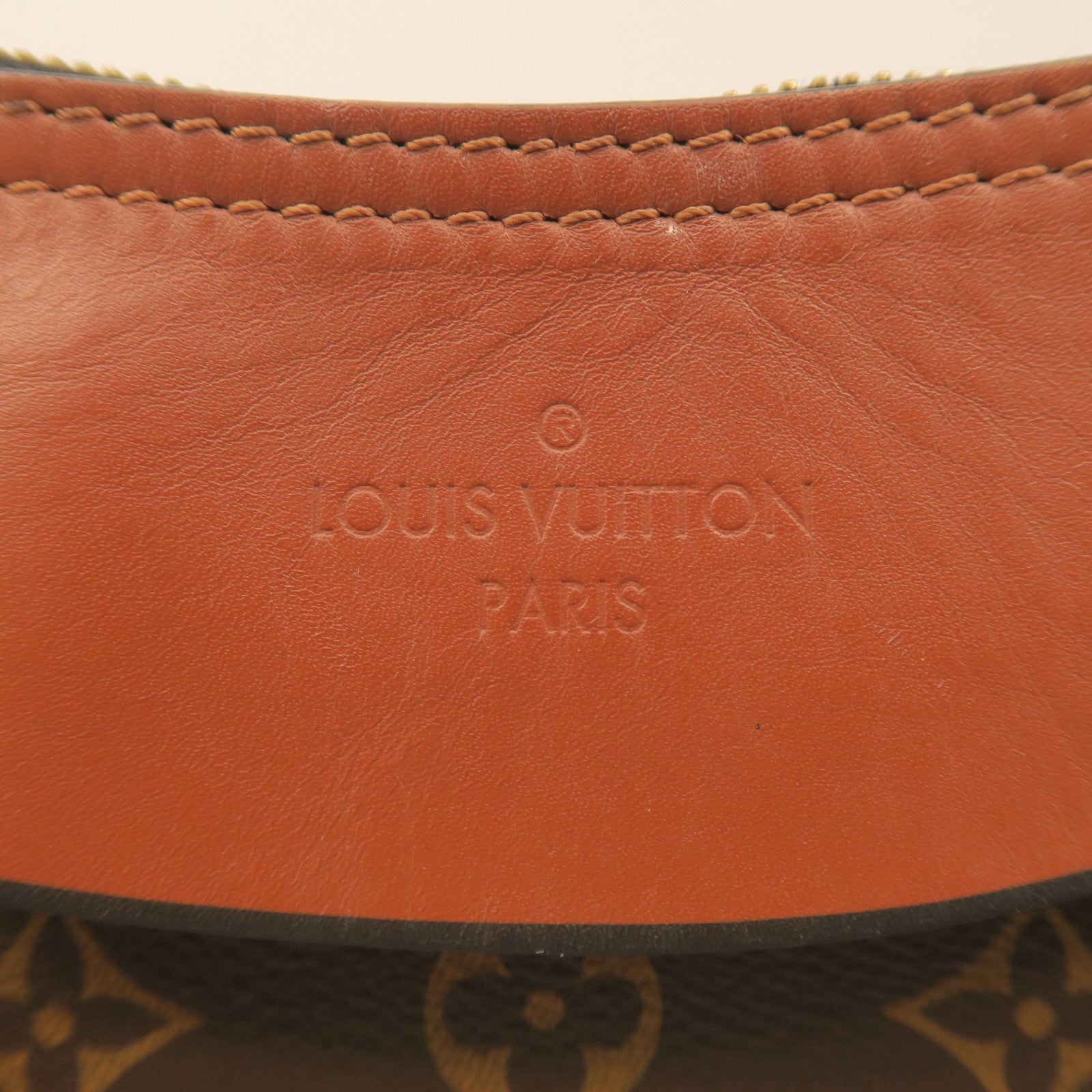 LOUIS VUITTON Monogram Tuileries 2 way Shoulder gold buckle handle shoulder bag brown