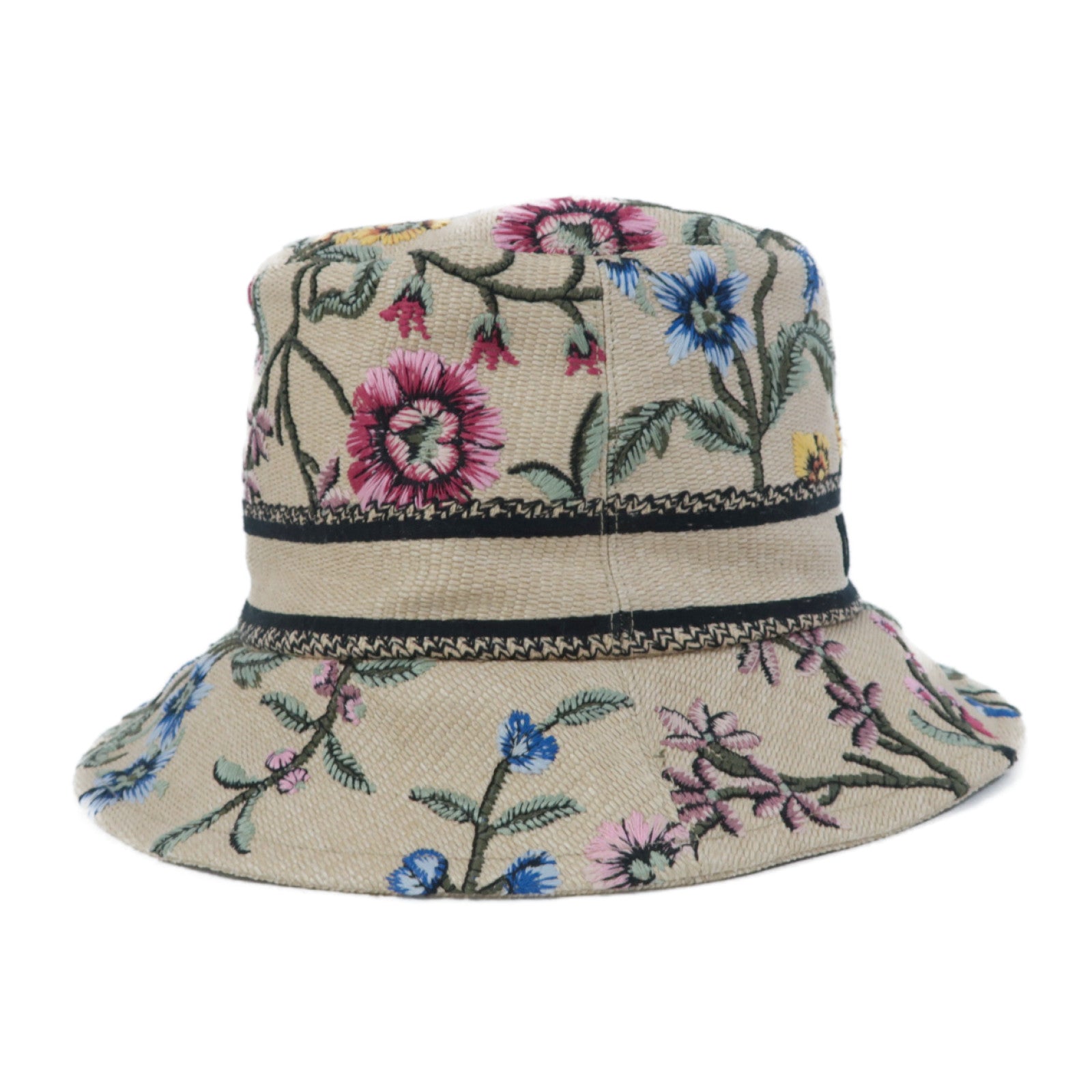 Dior 帆布D-Bobby Dior Petites Fleurs Small Brim Bucket Hat帽子米色