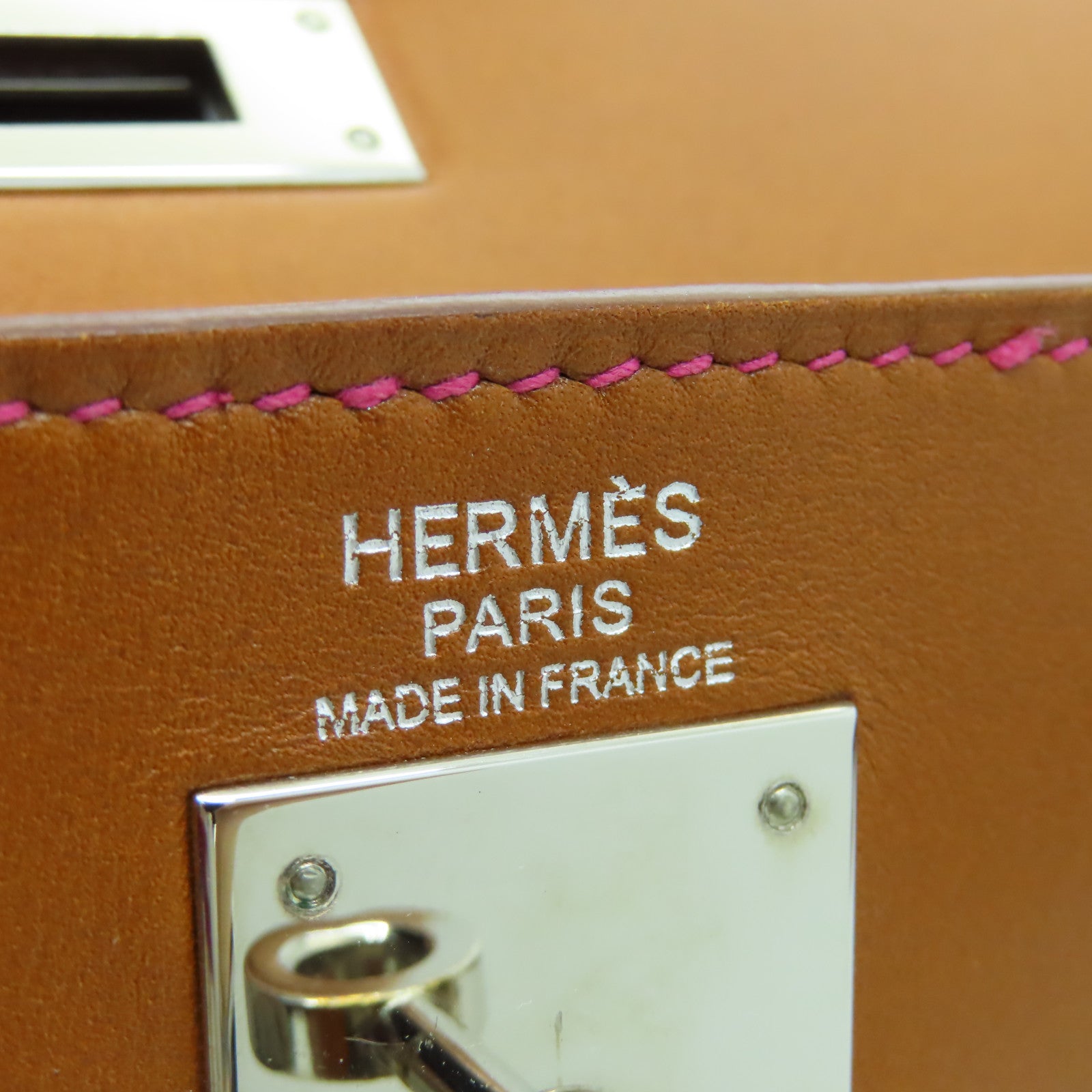 HERMES Tadelakt皮革Kelly 32銀扣手挽肩背兩用袋啡色