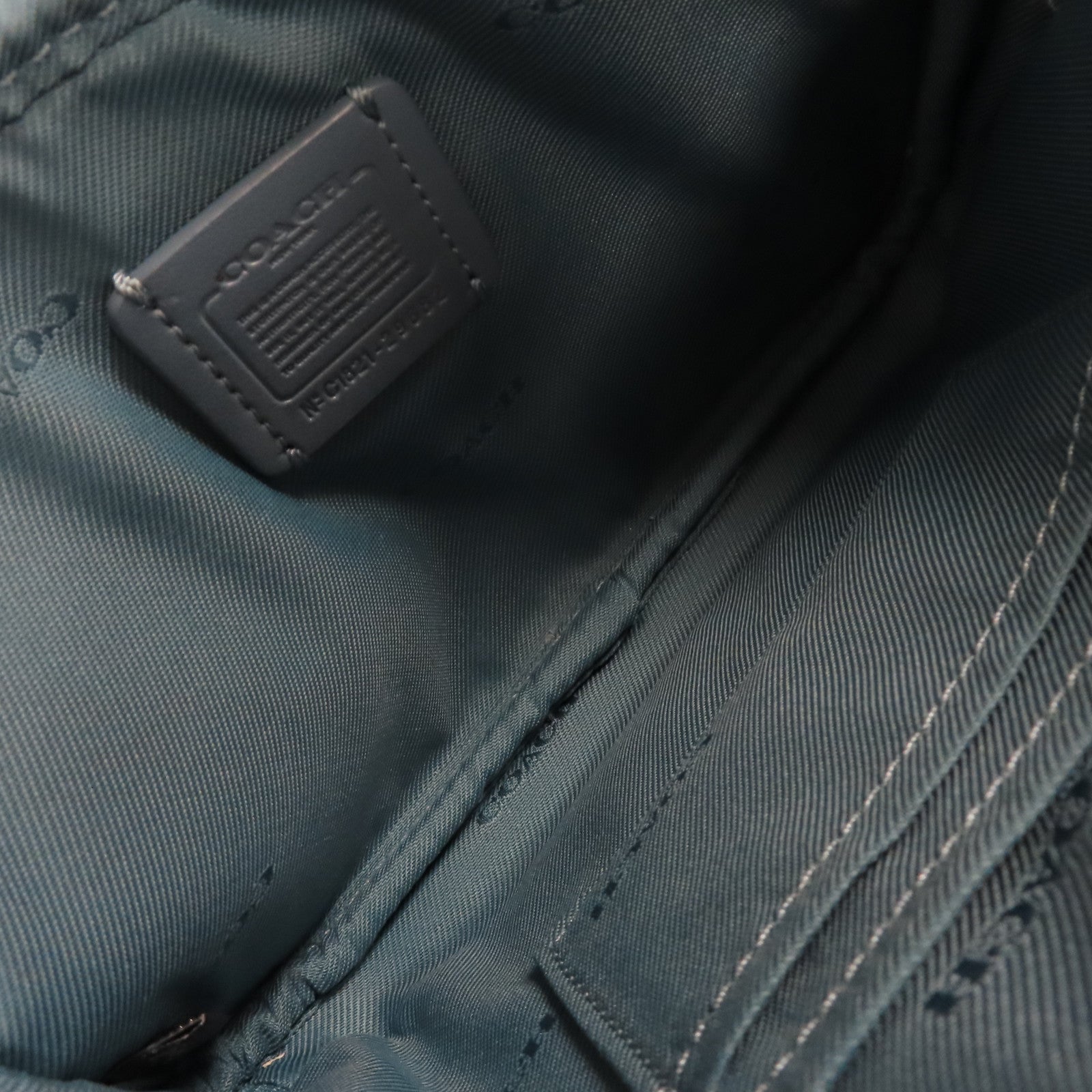 COACH 塗層帆布2Way Shoulder Bag手挽肩背兩用袋藍色