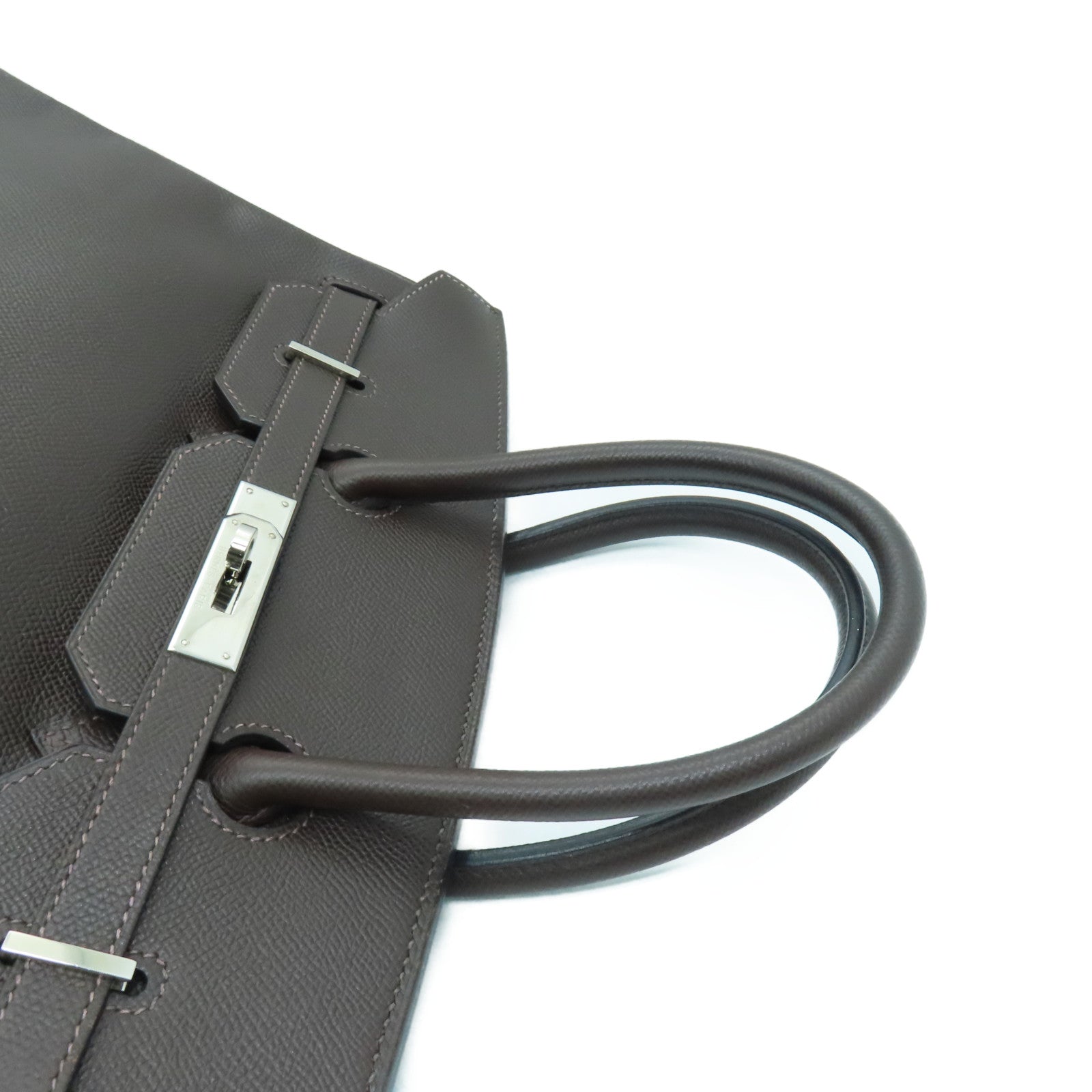 HERMES Epsom皮革Birkin 35银扣手挽袋Chocolat 啡色