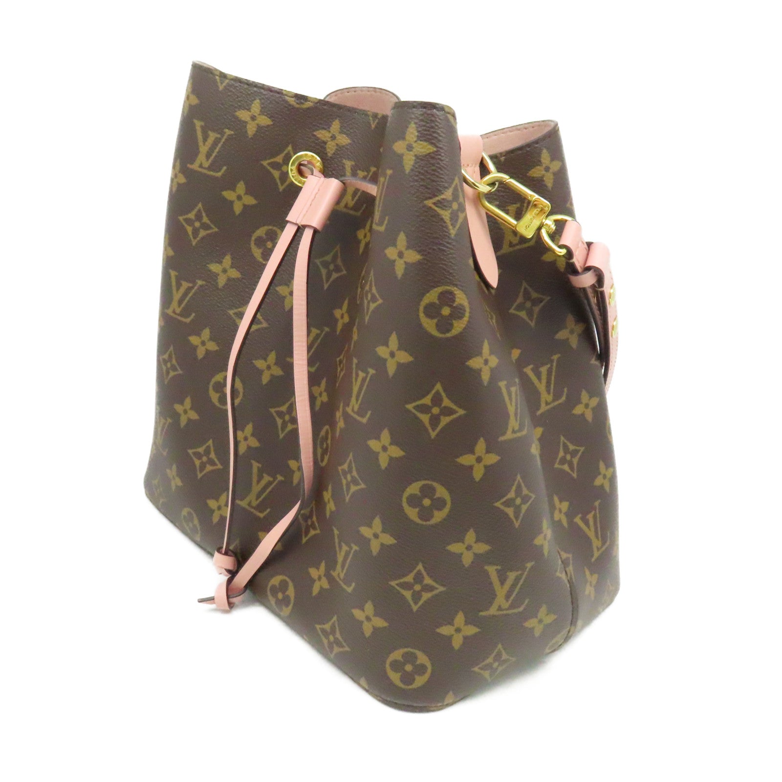 LOUIS VUITTON Monogram Neo Noe MM Shoulder Bag肩背袋啡色/粉紅色