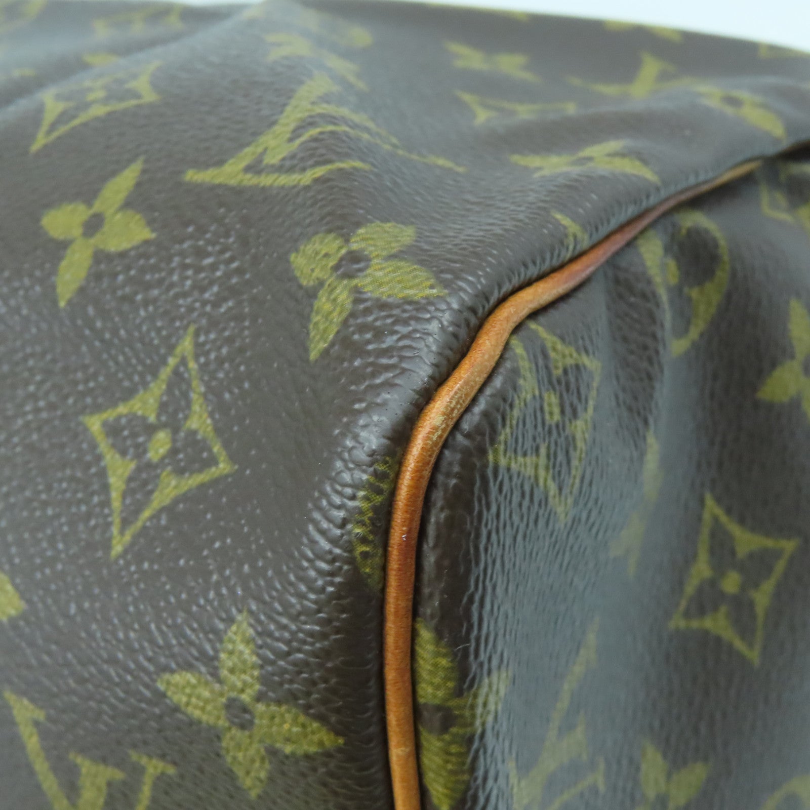 LOUIS VUITTON Monogram Speedy 30 Gold Buckle Bag Brown