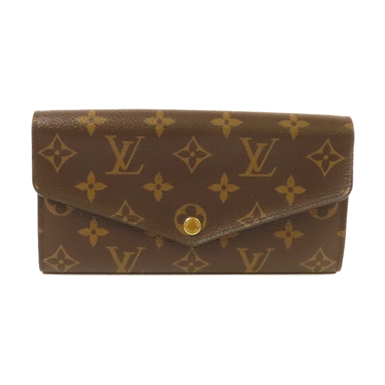 LOUIS VUITTON Monogram Sarah Long Wallet金扣長錢包啡色
