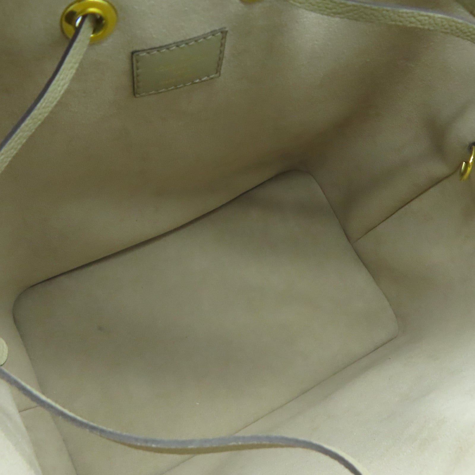 LOUIS VUITTON Monogram Empreinte NeoNoe MM金扣手挽肩背兩用袋米色