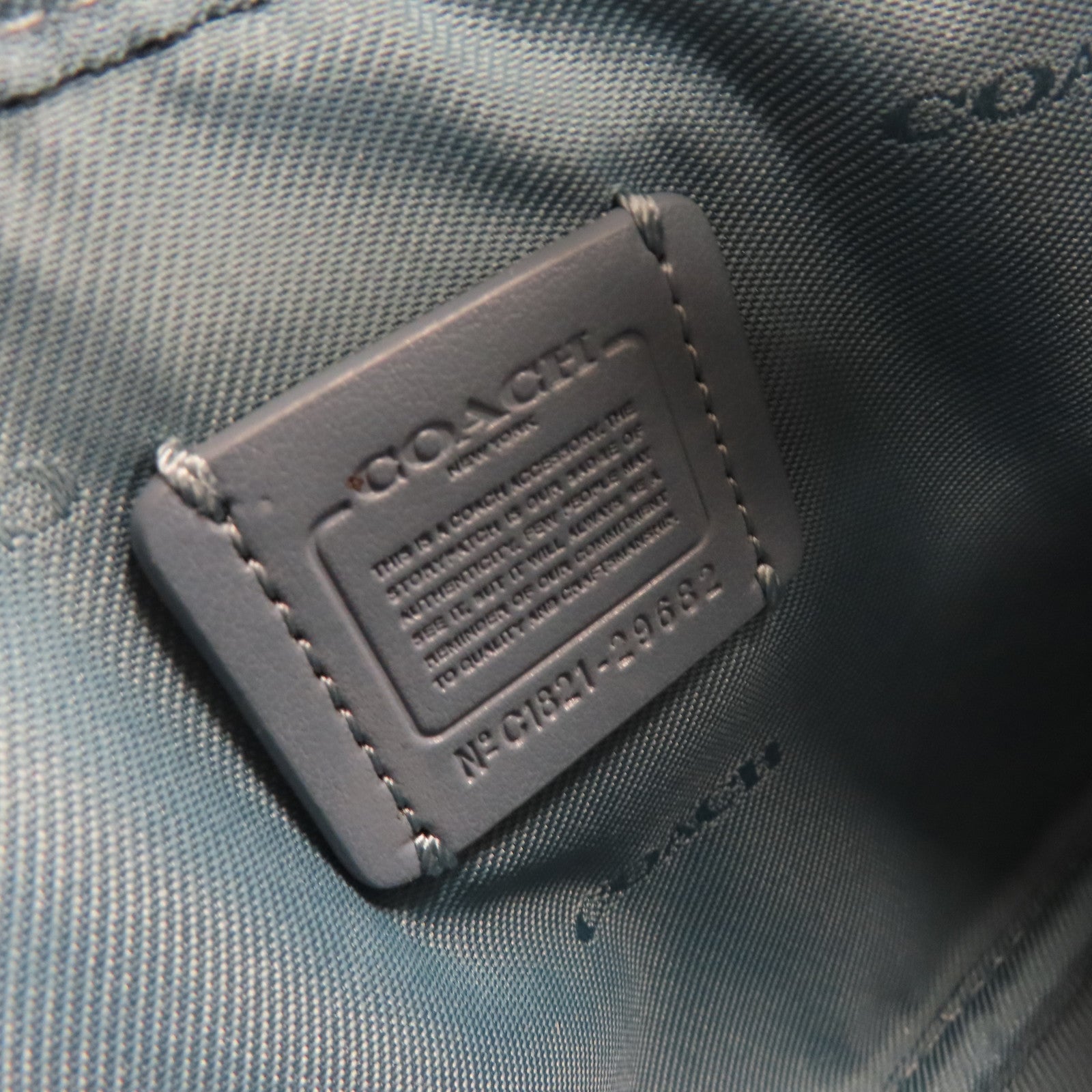 COACH 塗層帆布2Way Shoulder Bag手挽肩背兩用袋藍色