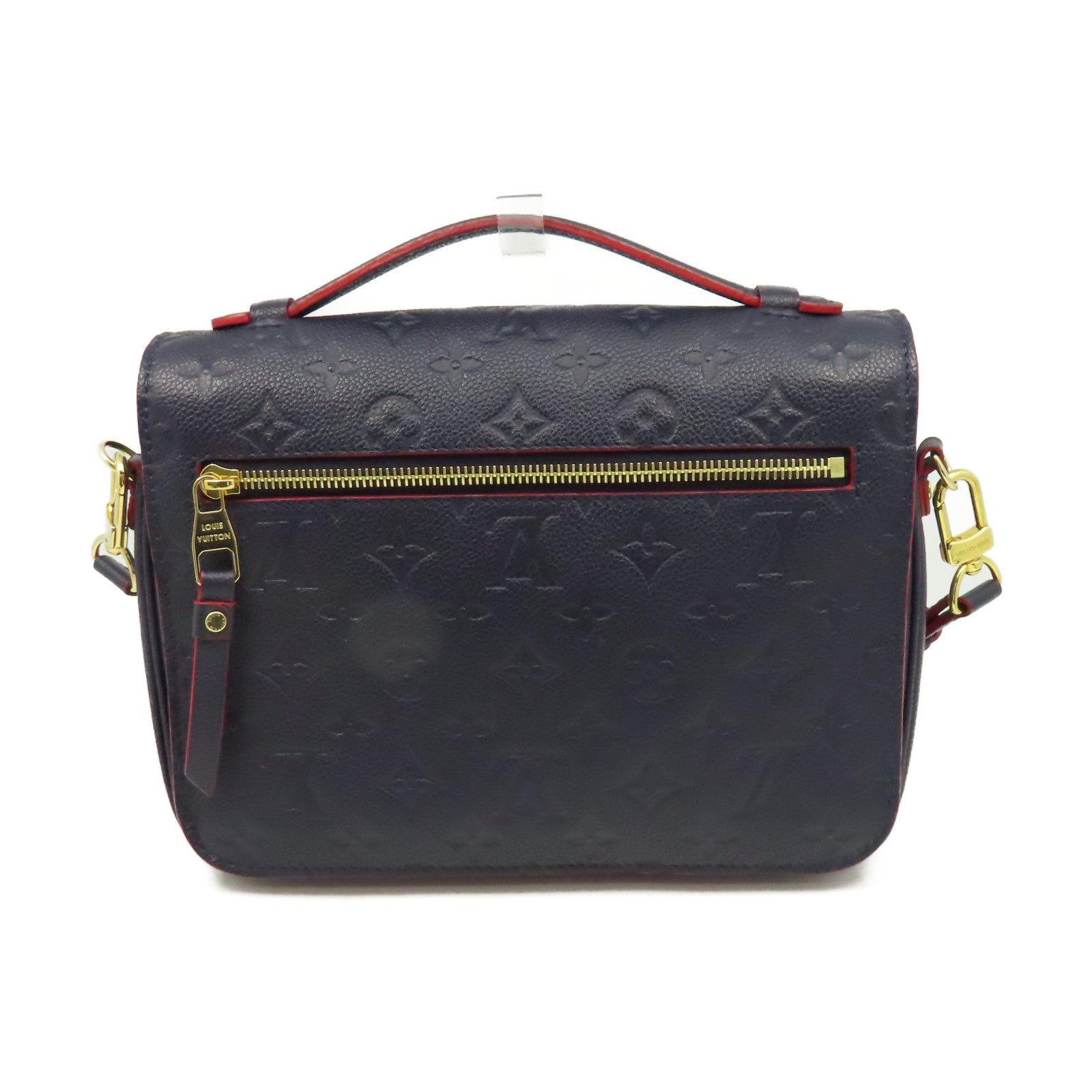LOUIS VUITTON Monogram Empreinte Pochette Metis金扣手挽肩背兩用袋深藍色