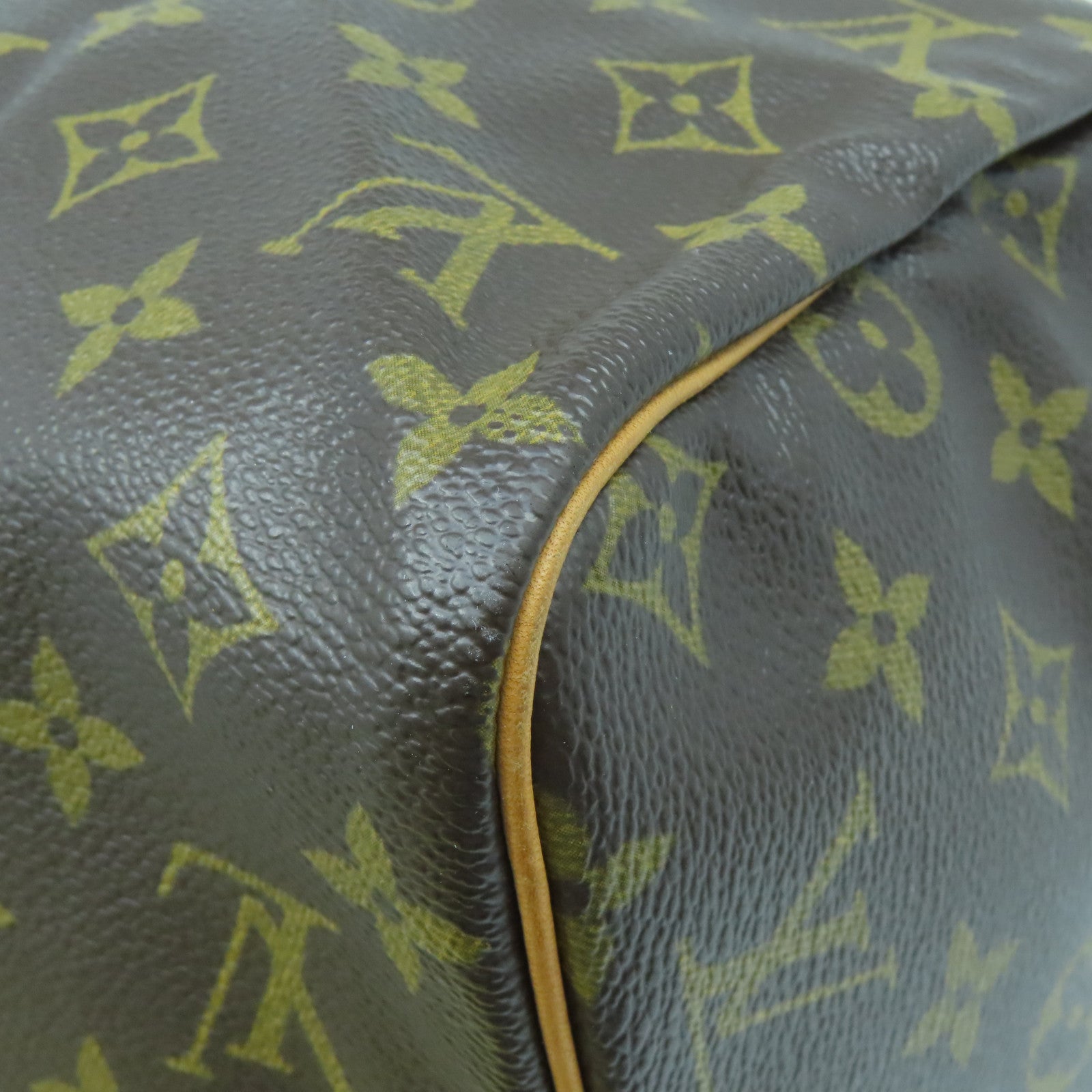 LOUIS VUITTON Monogram Speedy 30 Gold Buckle Bag Brown